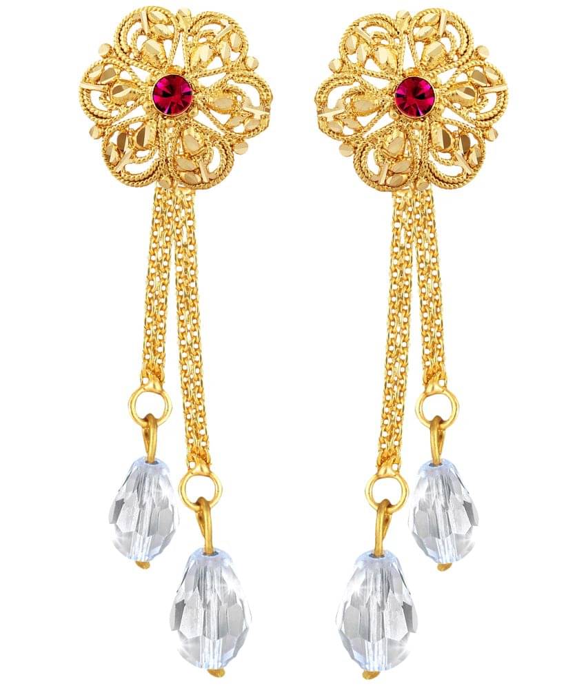     			Vighnaharta Golden Drop Earrings ( Pack of 1 )