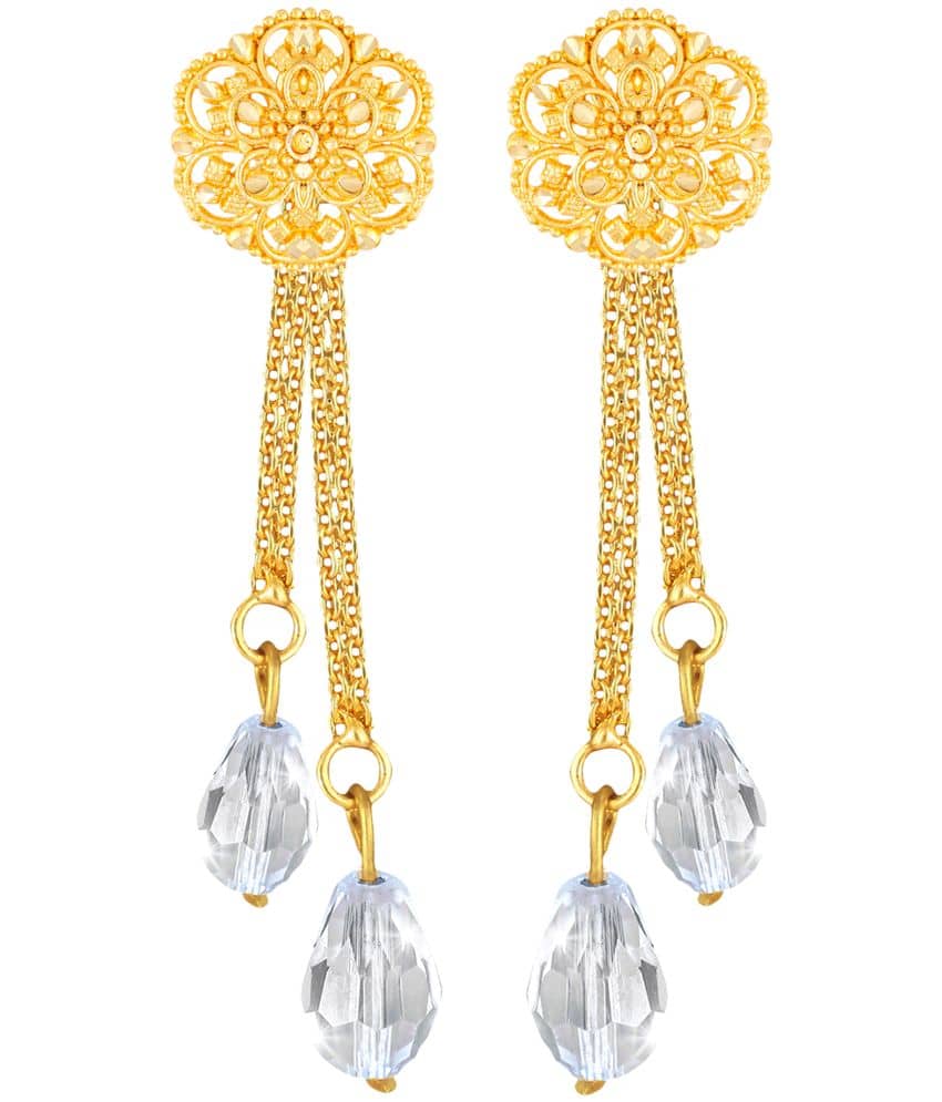 Vighnaharta Golden Drop Earrings ( Pack of 1 ) - Earrings | Buy online on ZillyBuy