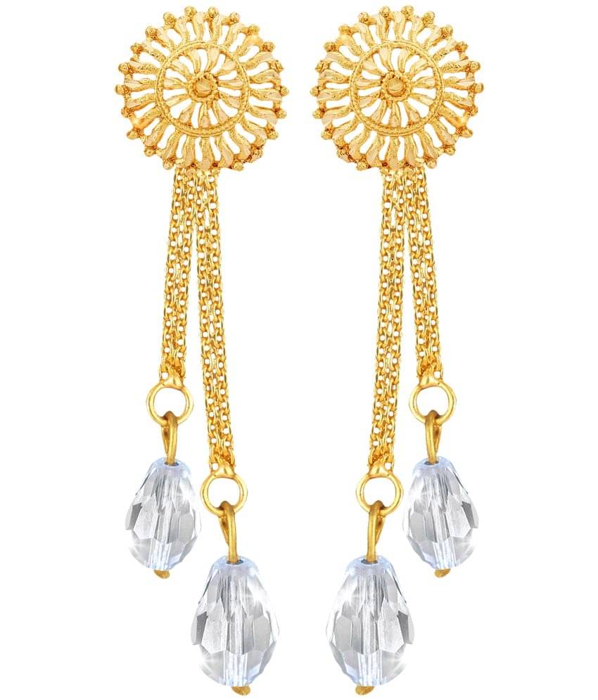     			Vighnaharta Golden Drop Earrings ( Pack of 1 )