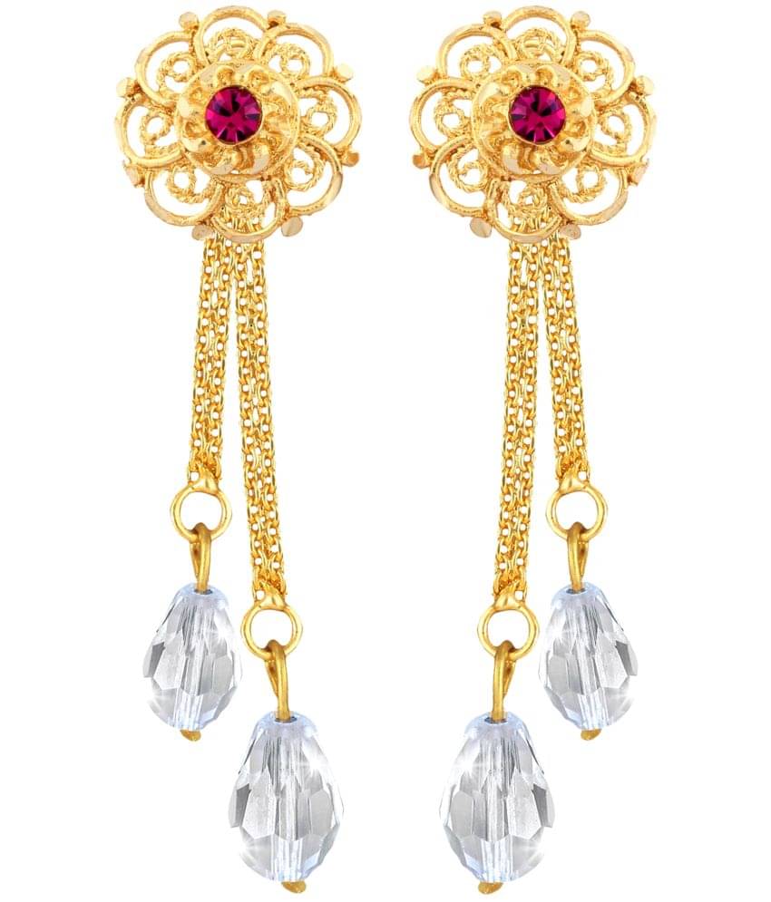     			Vighnaharta Golden Drop Earrings ( Pack of 1 )