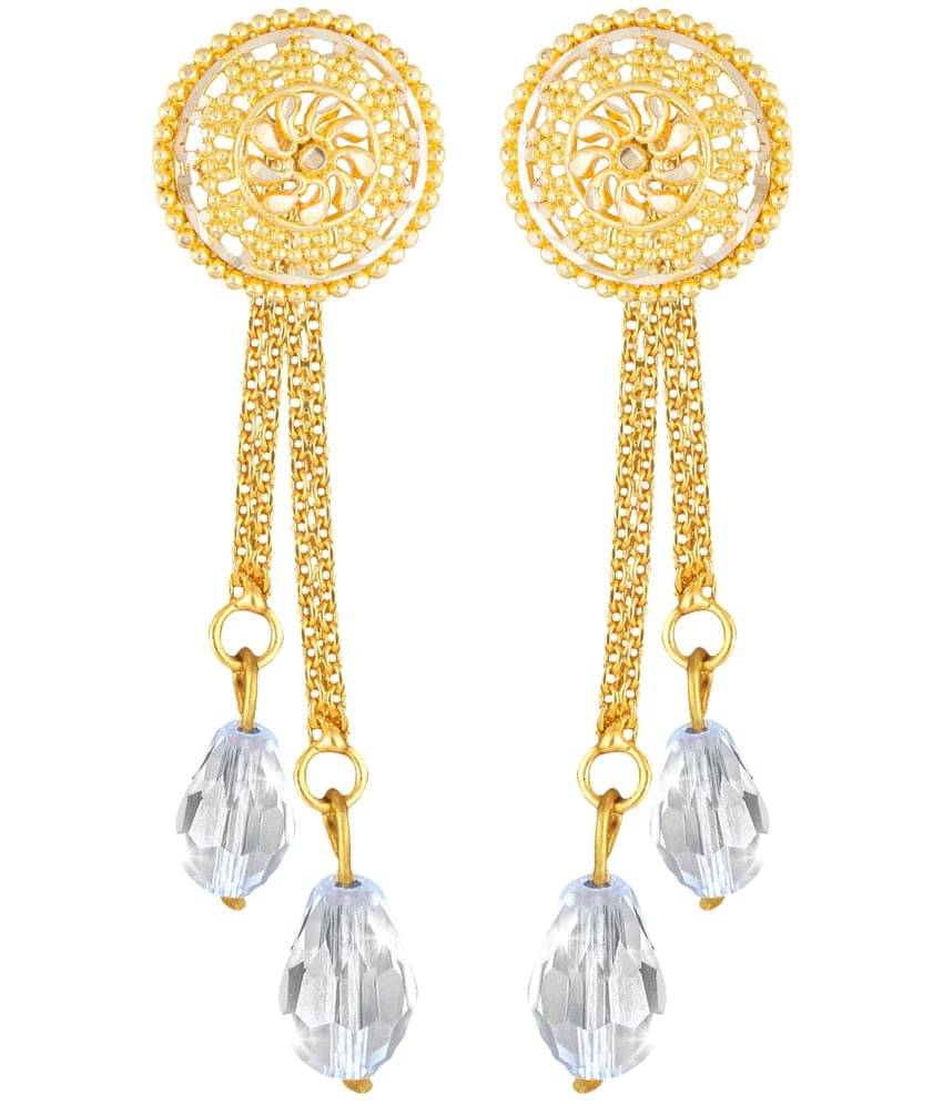     			Vighnaharta Golden Drop Earrings ( Pack of 1 )