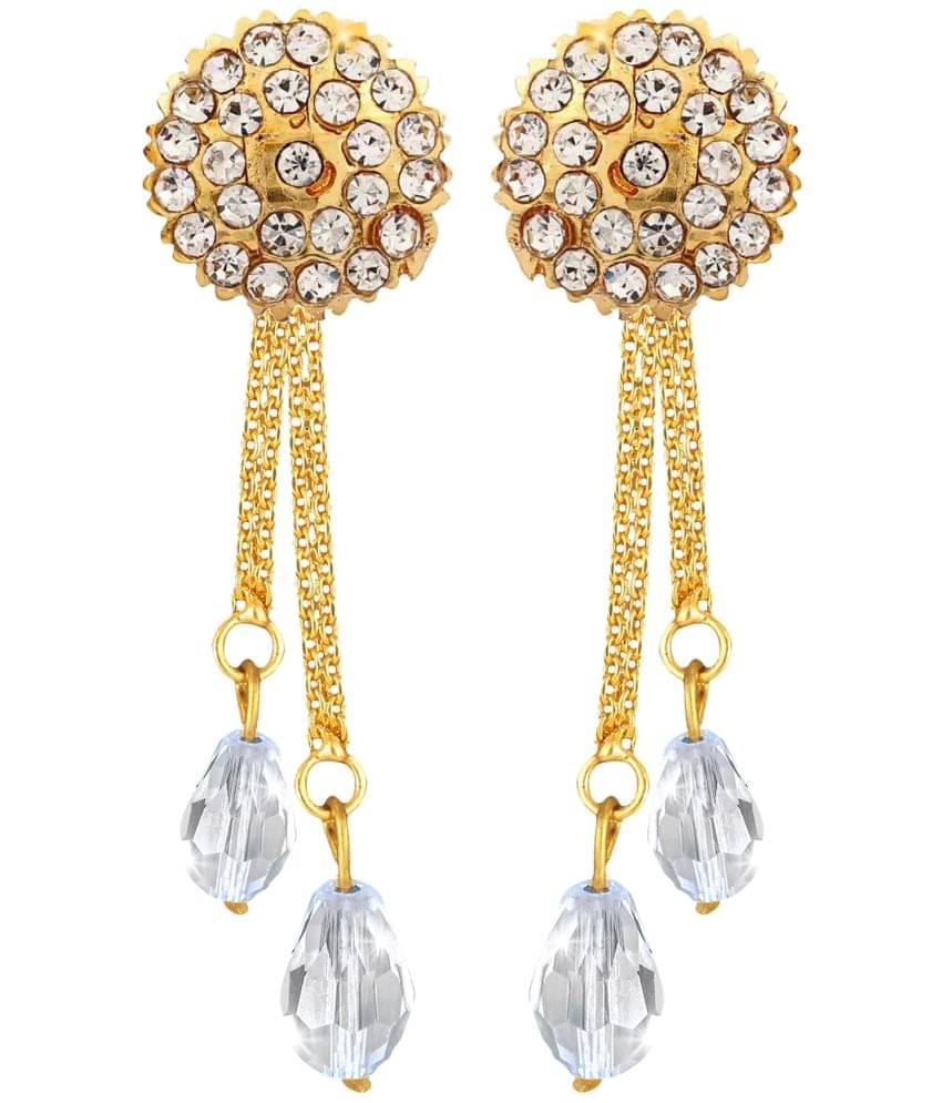     			Vighnaharta Golden Drop Earrings ( Pack of 1 )