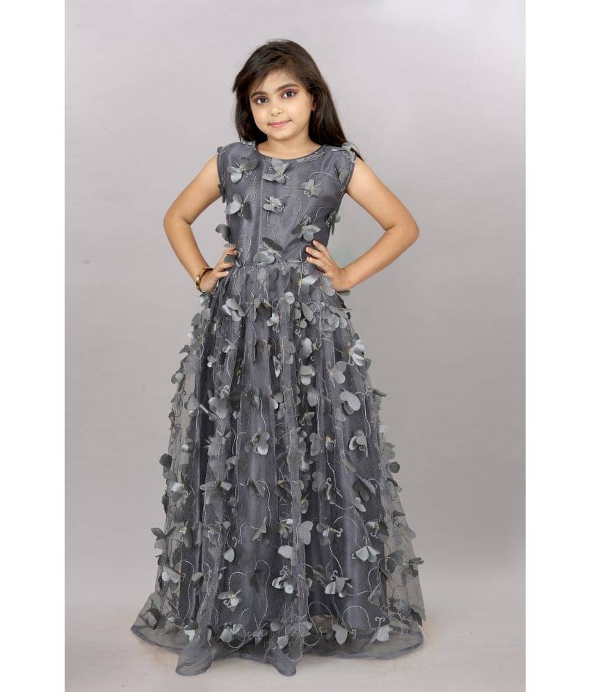 A TO Z CART Net Gown For Girls ( Pack of 1 , Grey ) A TO Z CART Net Gown For Girls ( Pack of 1 , Grey )