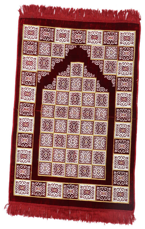     			ADIRNY Maroon Single Regular Velvet Prayer Mat ( 110 X 70 cm )