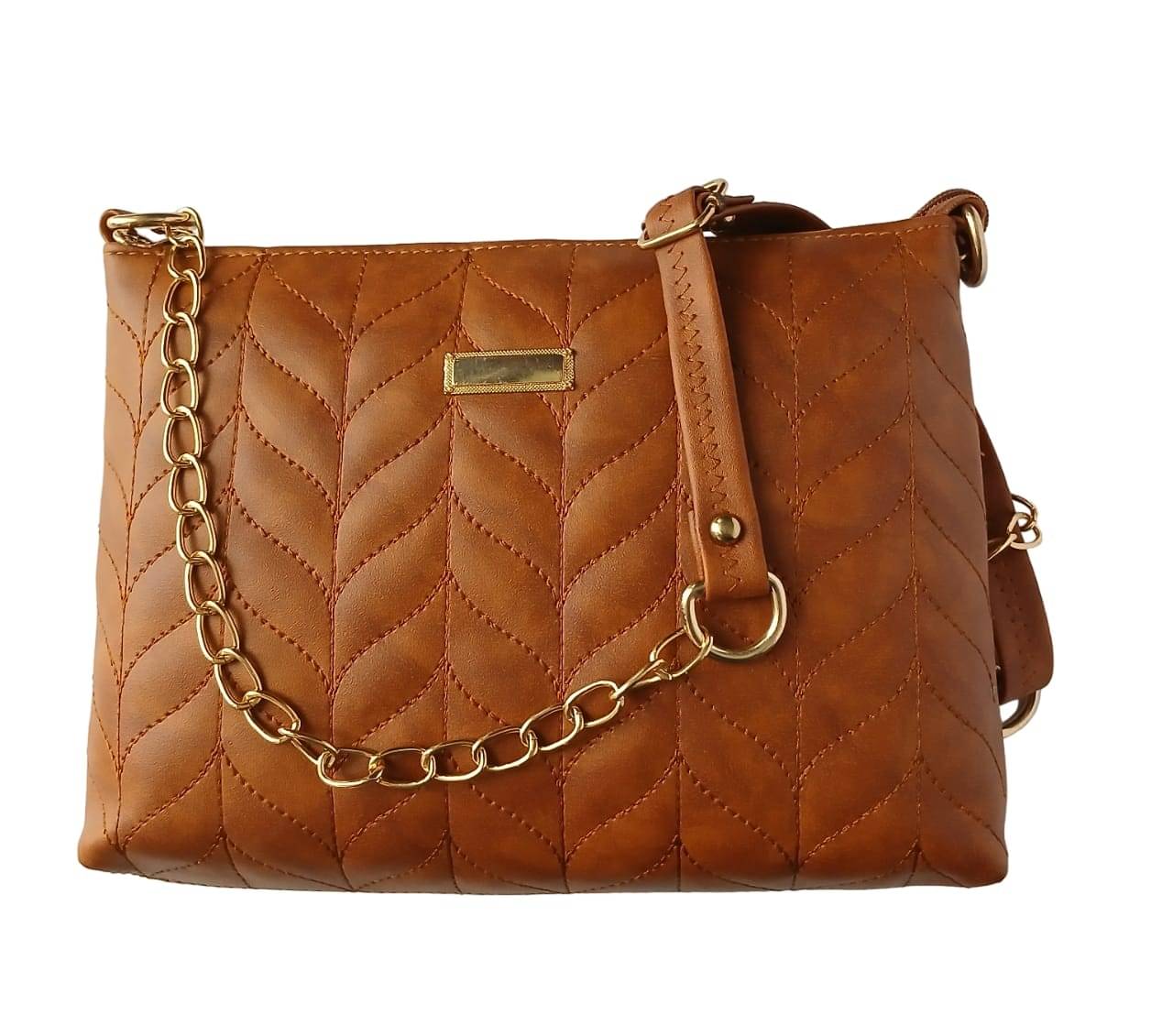     			Cherry Tree Brown Faux Leather Sling Bag