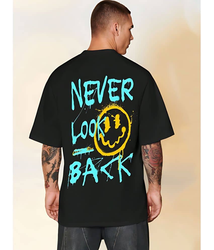 CrazyBee Pack of 1 Cotton Blend Oversized Fit Men's T-Shirt ( Black )