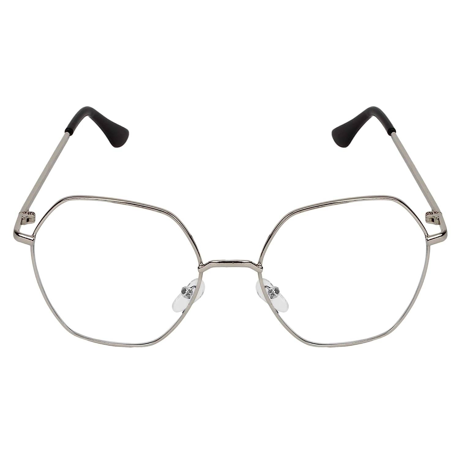     			Creature Silver Geometric Eyeglass Frame ( Pack of 1 )