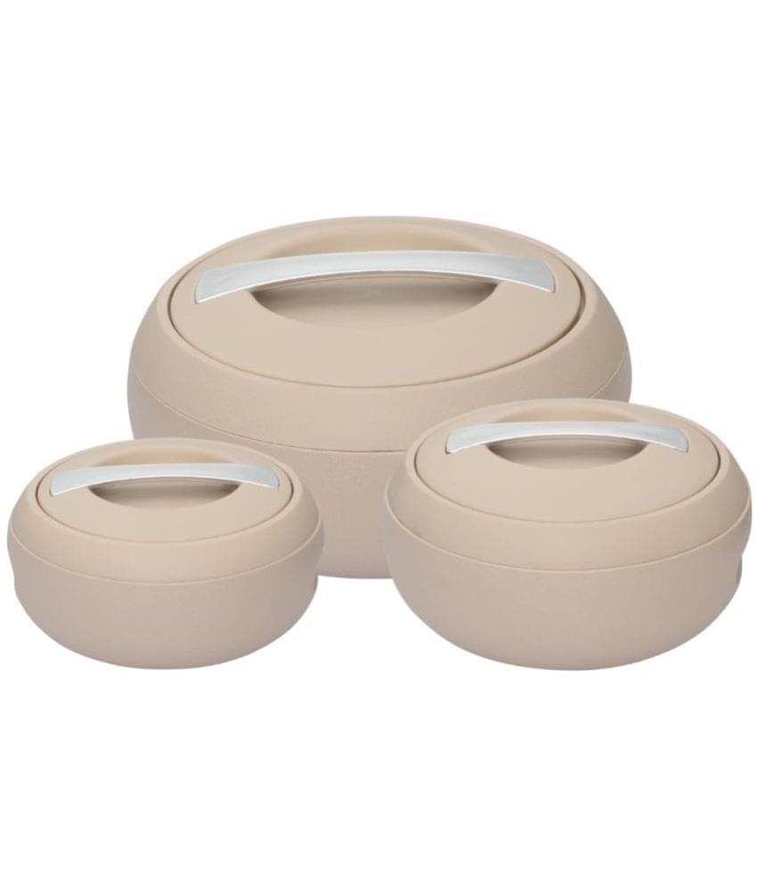 Jaypee Plus Beige Steel Thermoware Casserole ( Set of 3 , 2000,1000,1500 mL ) Jaypee Plus Beige Steel Thermoware Casserole ( Set of 3 , 2000,1000,1500 mL )
