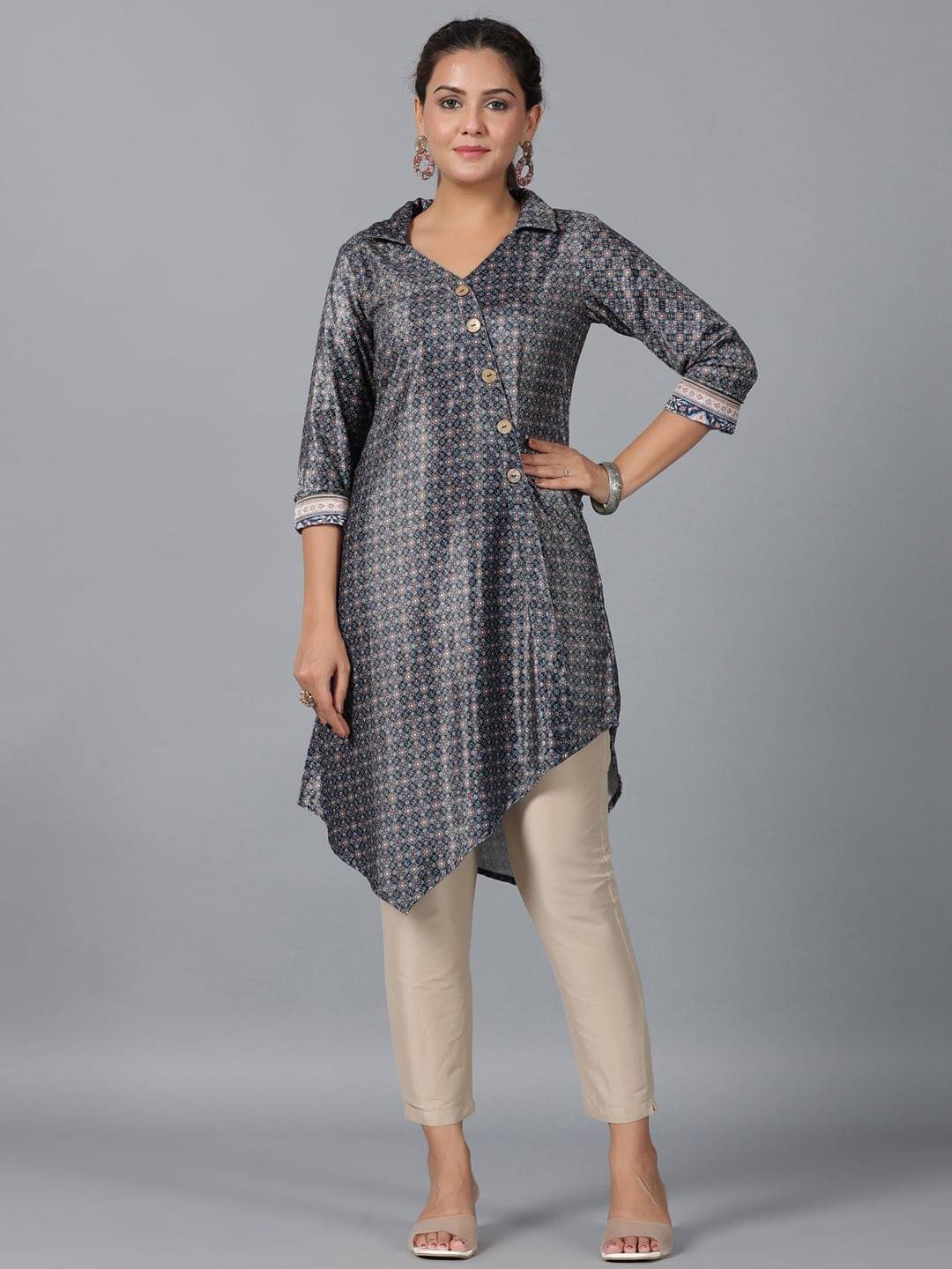 Juniper Acrylic Printed Asymmetrical Women's Kurti - Green ( Pack of 1 ) Juniper Acrylic Printed Asymmetrical Women's Kurti - Green ( Pack of 1 )