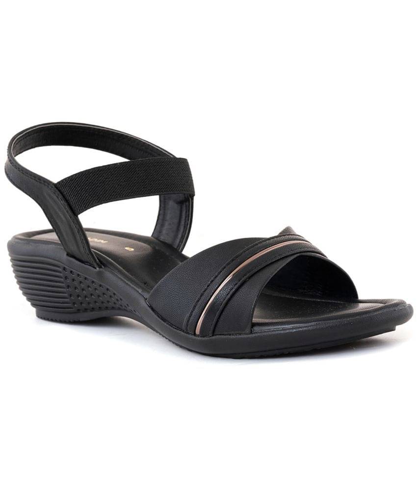 KHADIM Black Women's Sandal Heels     			KHADIM Black Women's Sandal Heels