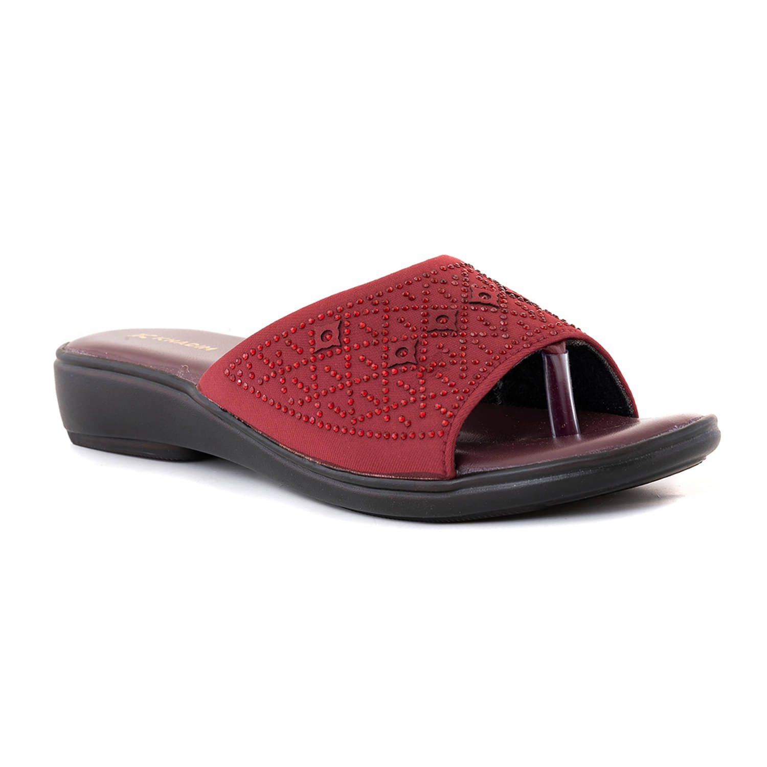 KHADIM Maroon Women's Slip On Heels     			KHADIM Maroon Women's Slip On Heels