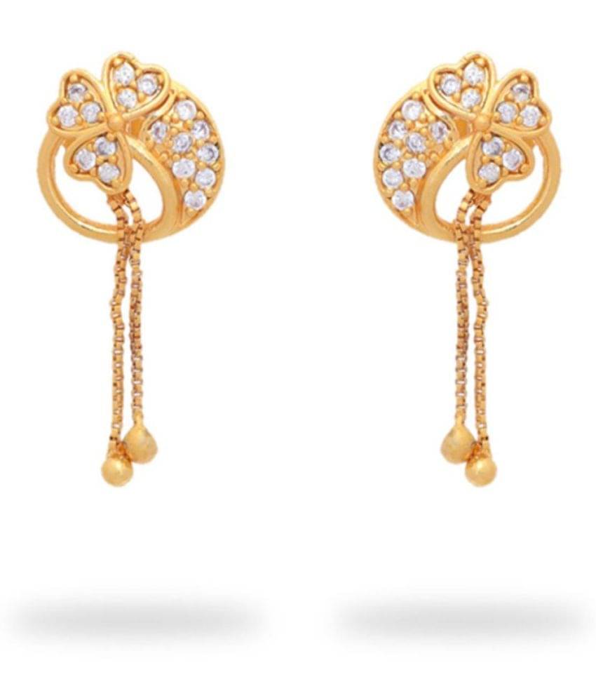     			LUV FASHION Golden Jhumki Earrings ( Pack of 1 )