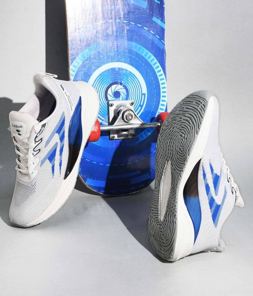 Lakhani Aashirwad E-1505-White-R.Blue White Men's Lifestyle Shoes Lakhani Aashirwad E-1505-White-R.Blue White Men's Lifestyle Shoes