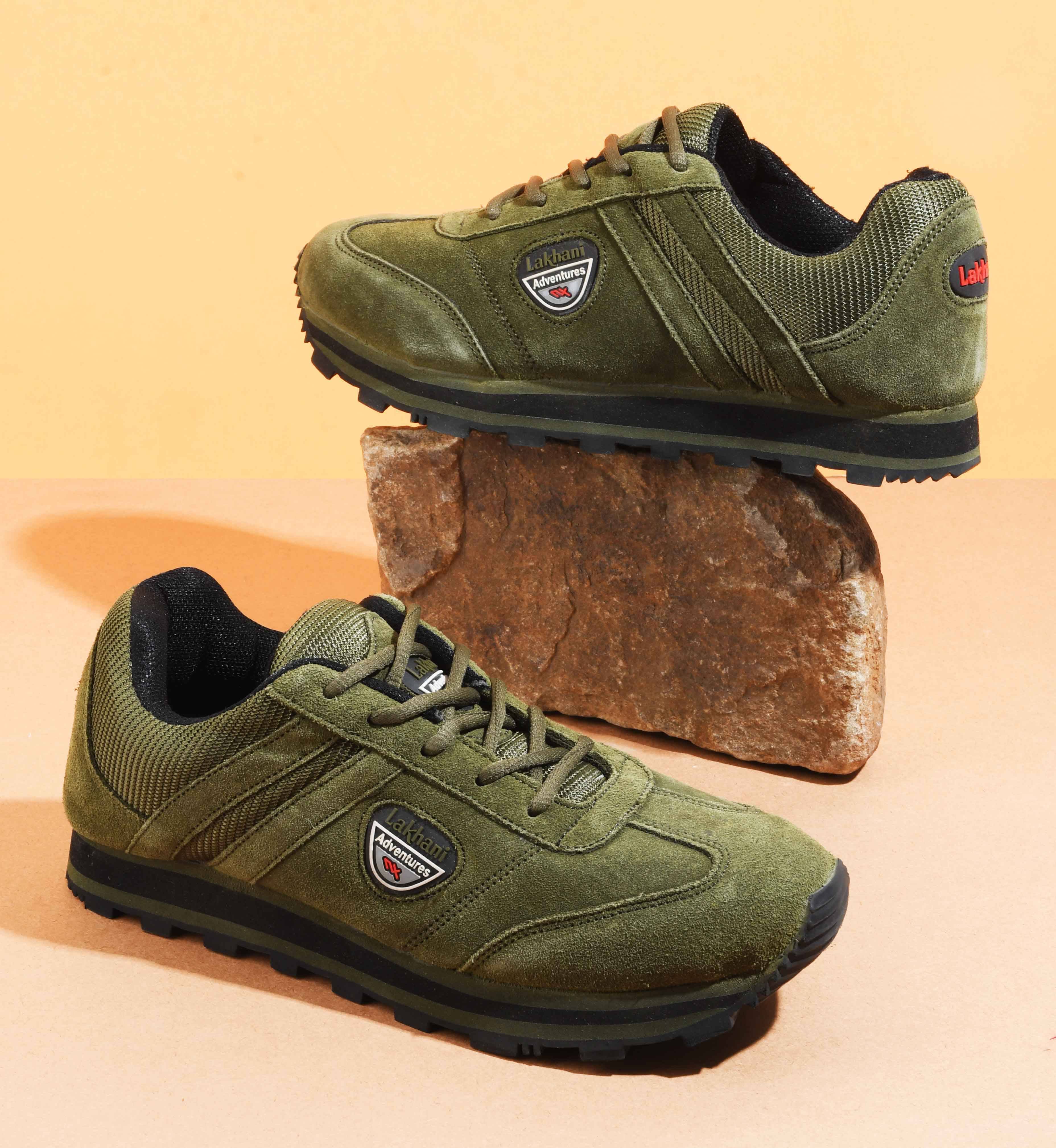 Lakhani Aashirwad E-1717-Mehandi Green Men's Lifestyle Shoes Lakhani Aashirwad E-1717-Mehandi Green Men's Lifestyle Shoes