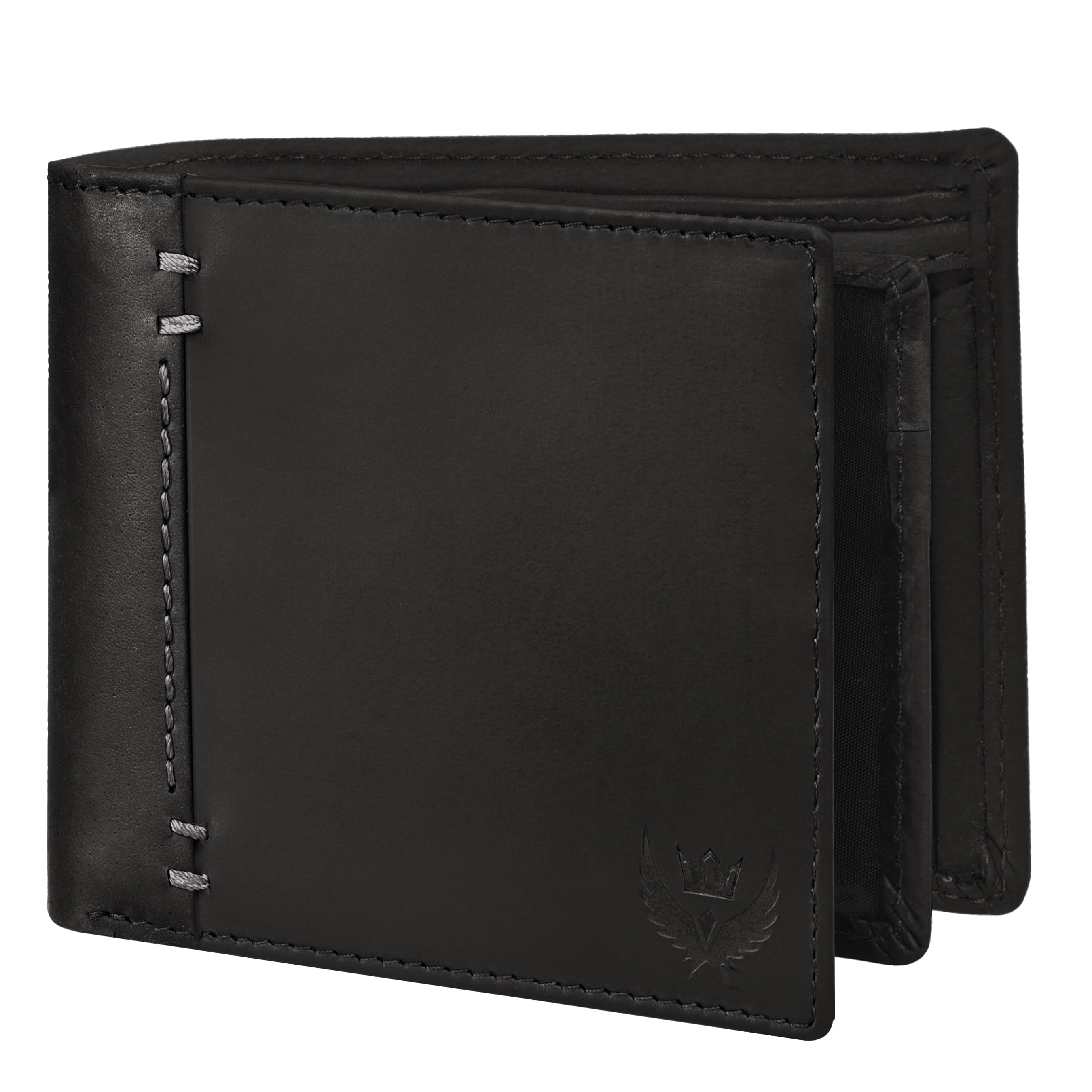     			Lorenz Black 100% Leather Men's RFID Wallet ( Pack of 1 )
