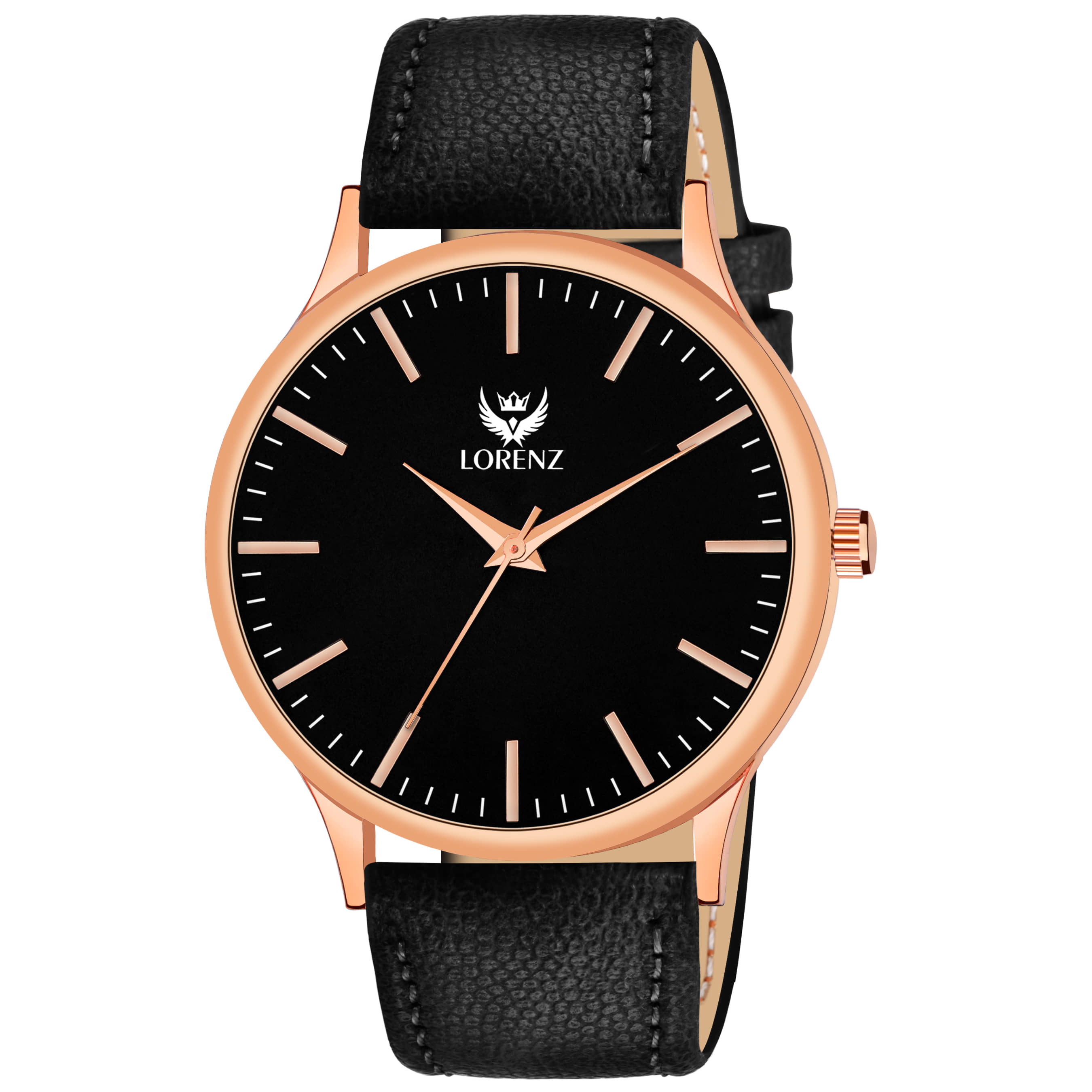 Lorenz Black Leather Analog Men's Watch