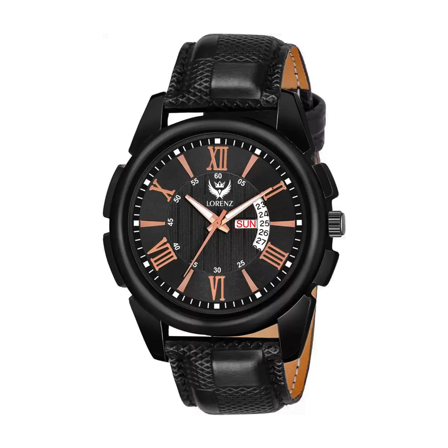 Lorenz Black Leather Analog Men's Watch
