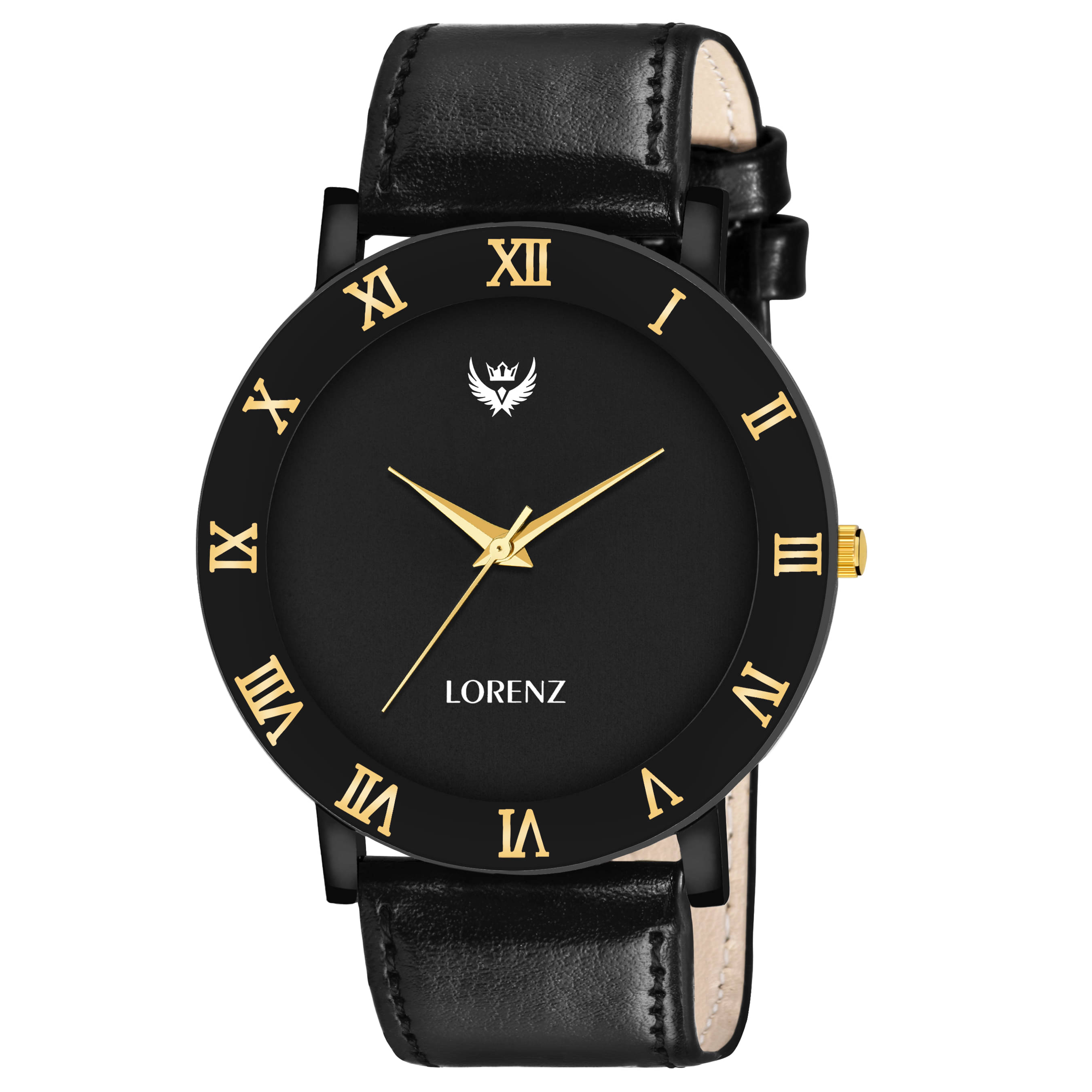     			Lorenz Black Leather Analog Men's Watch