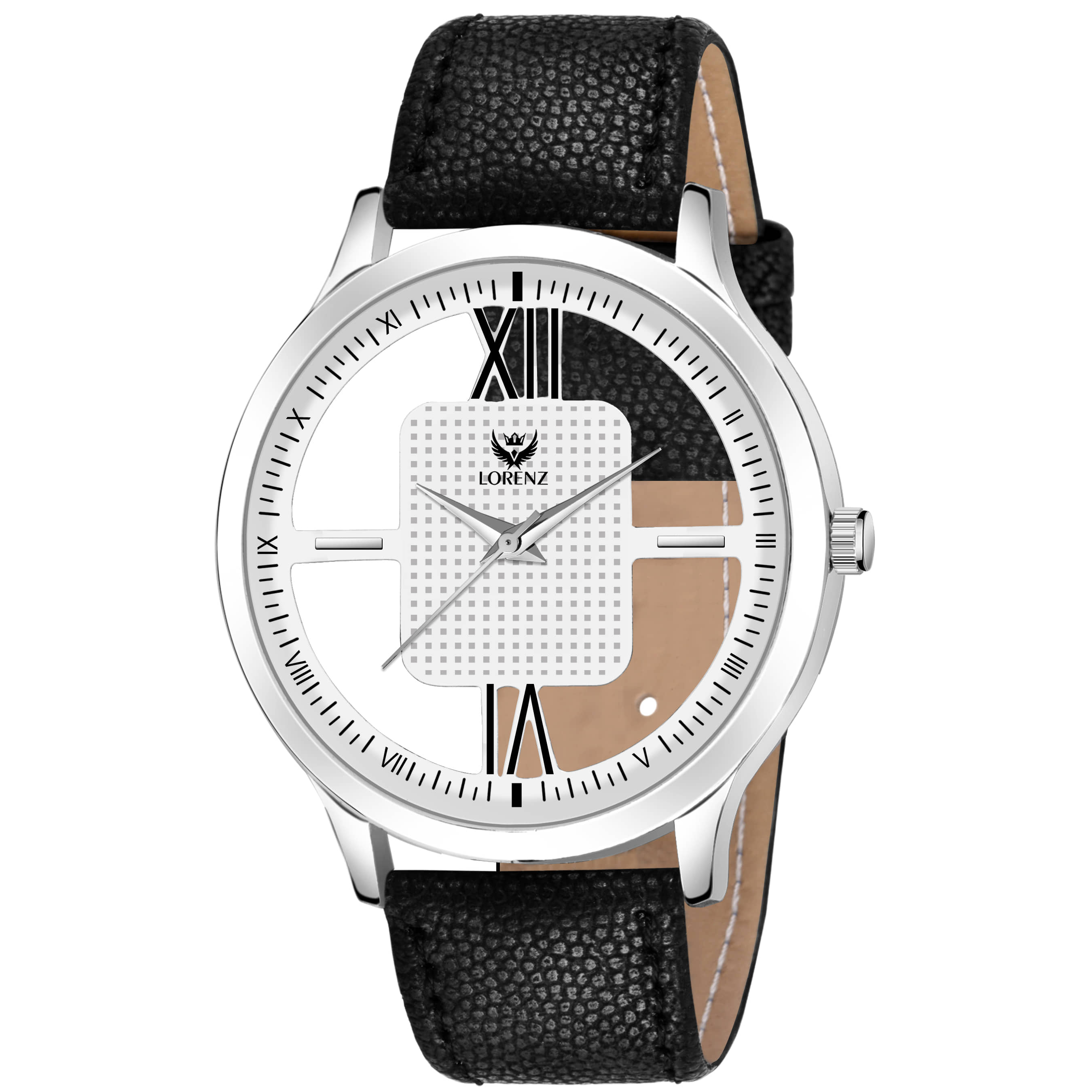 Lorenz Black Leather Analog Men's Watch