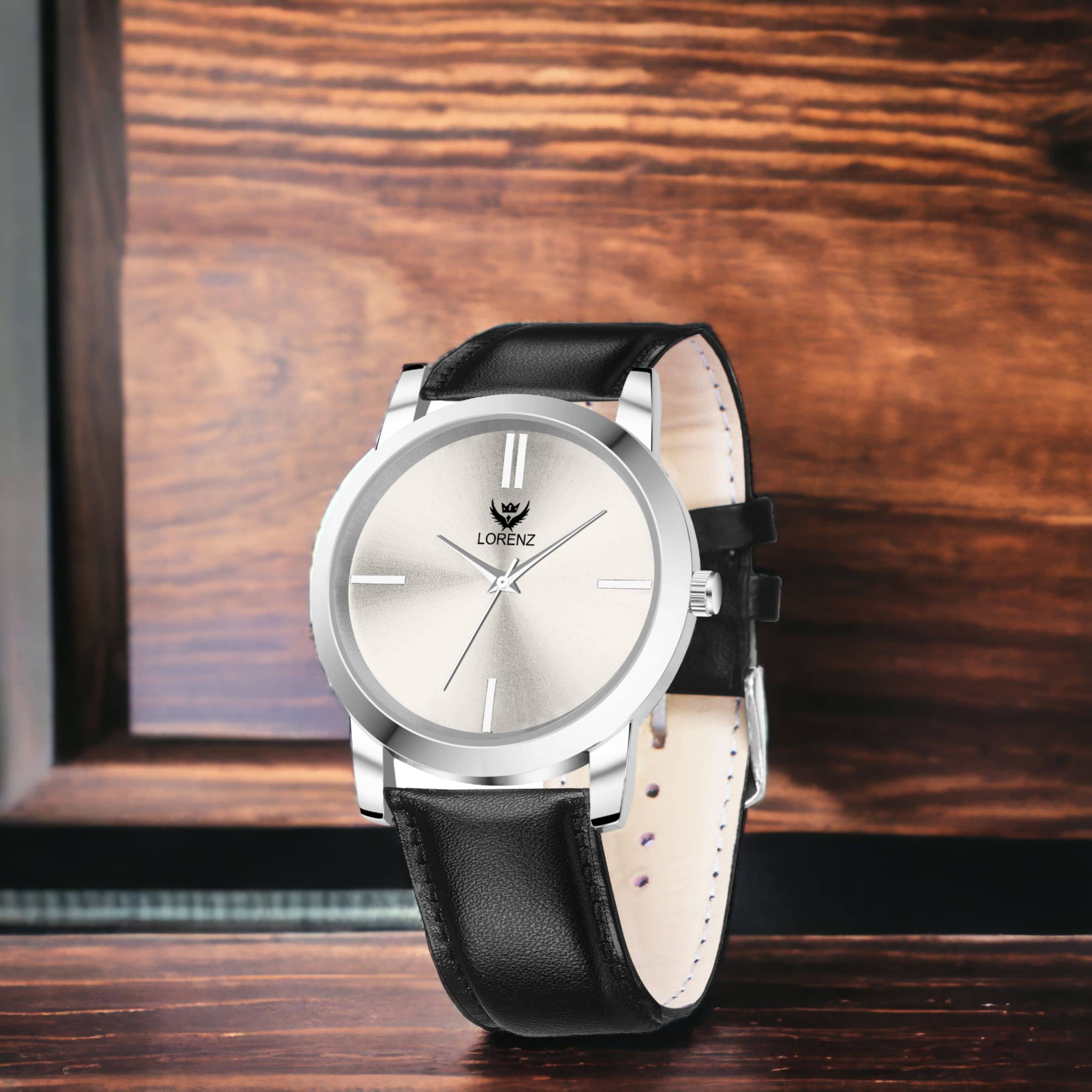 Lorenz Black Leather Analog Men's Watch