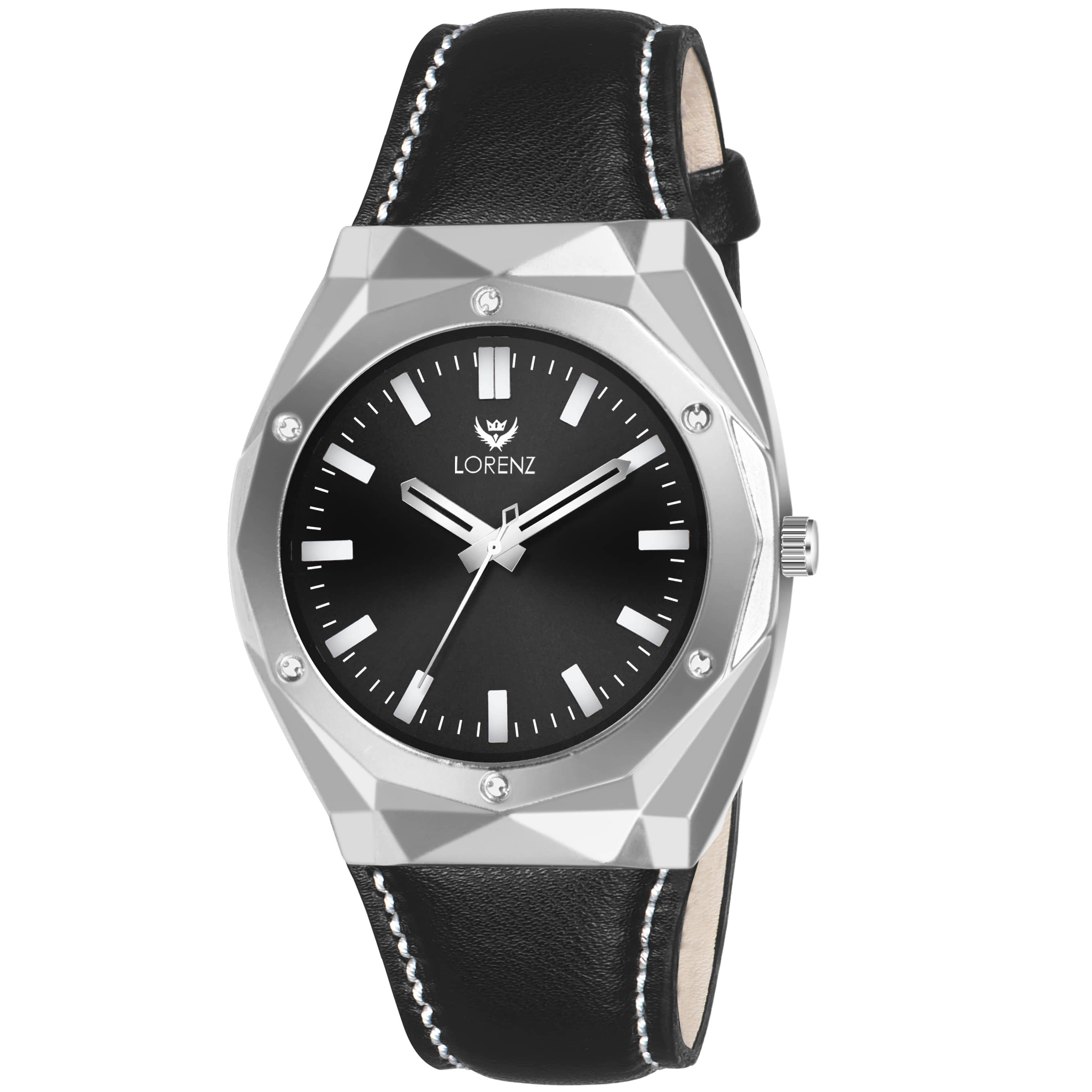 Lorenz Black Leather Analog Men's Watch