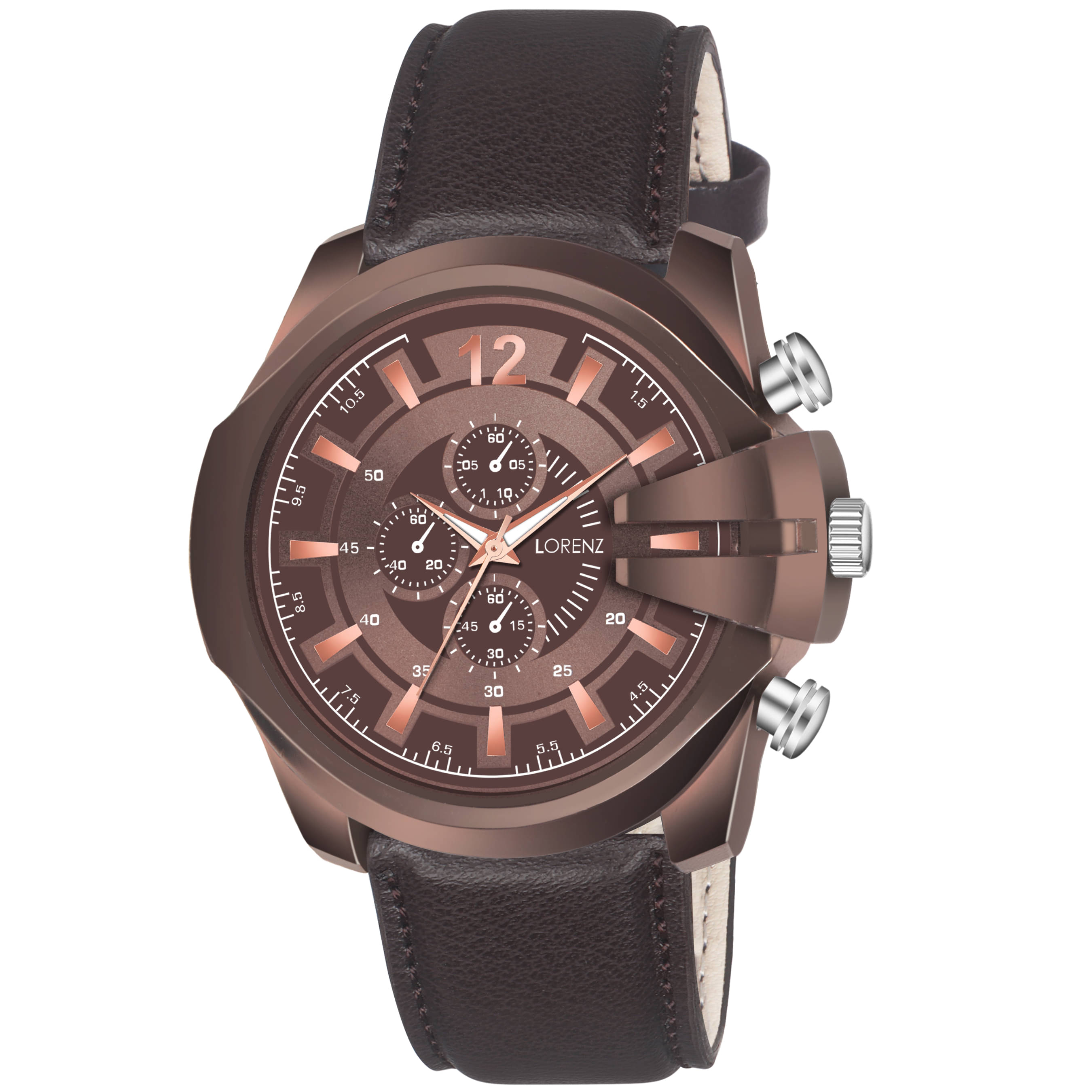     			Lorenz Brown Leather Analog Men's Watch