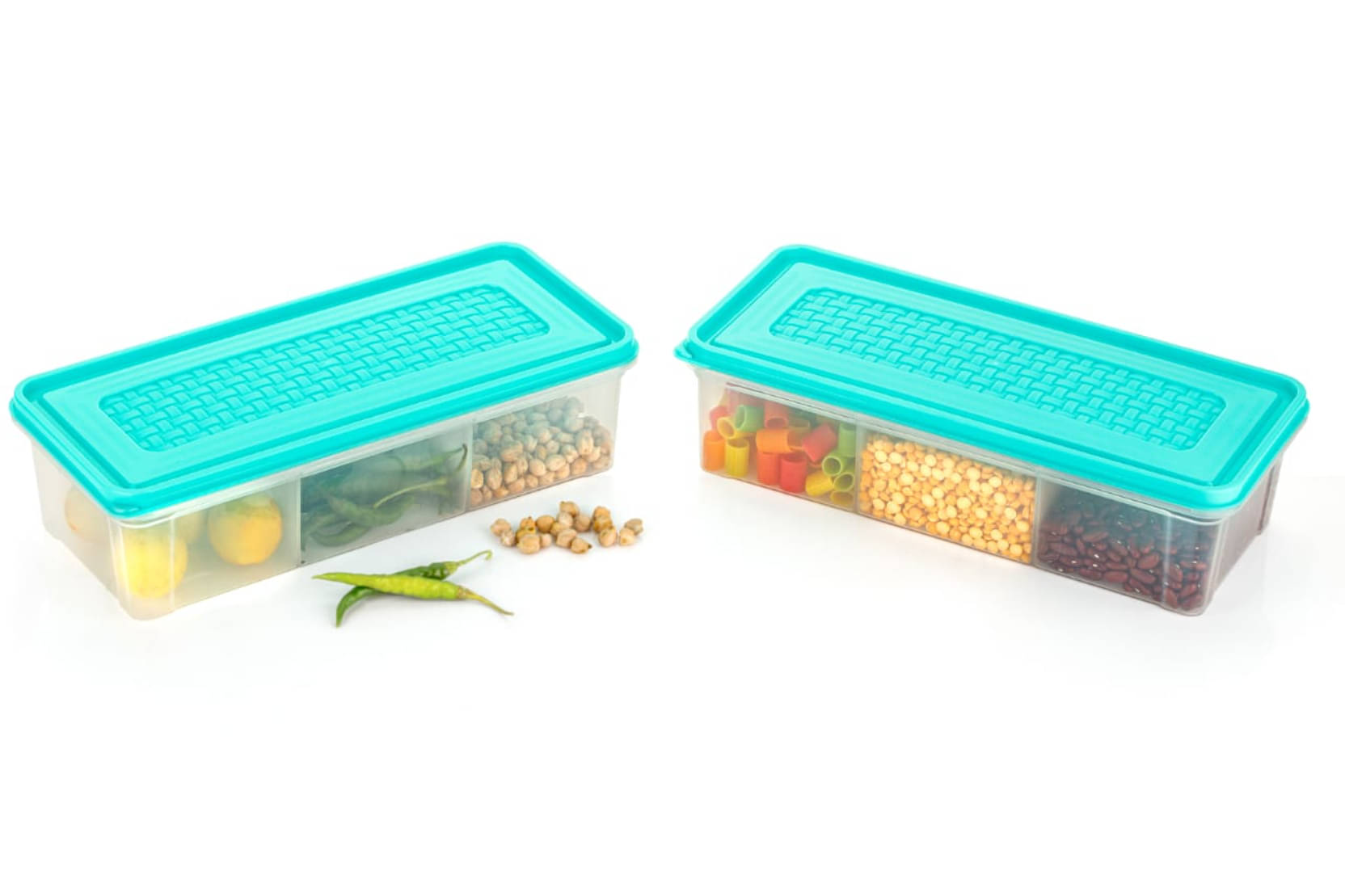     			MAGICSPOON Grocery Container Polyproplene Turquoise Spice Container ( Set of 2 )