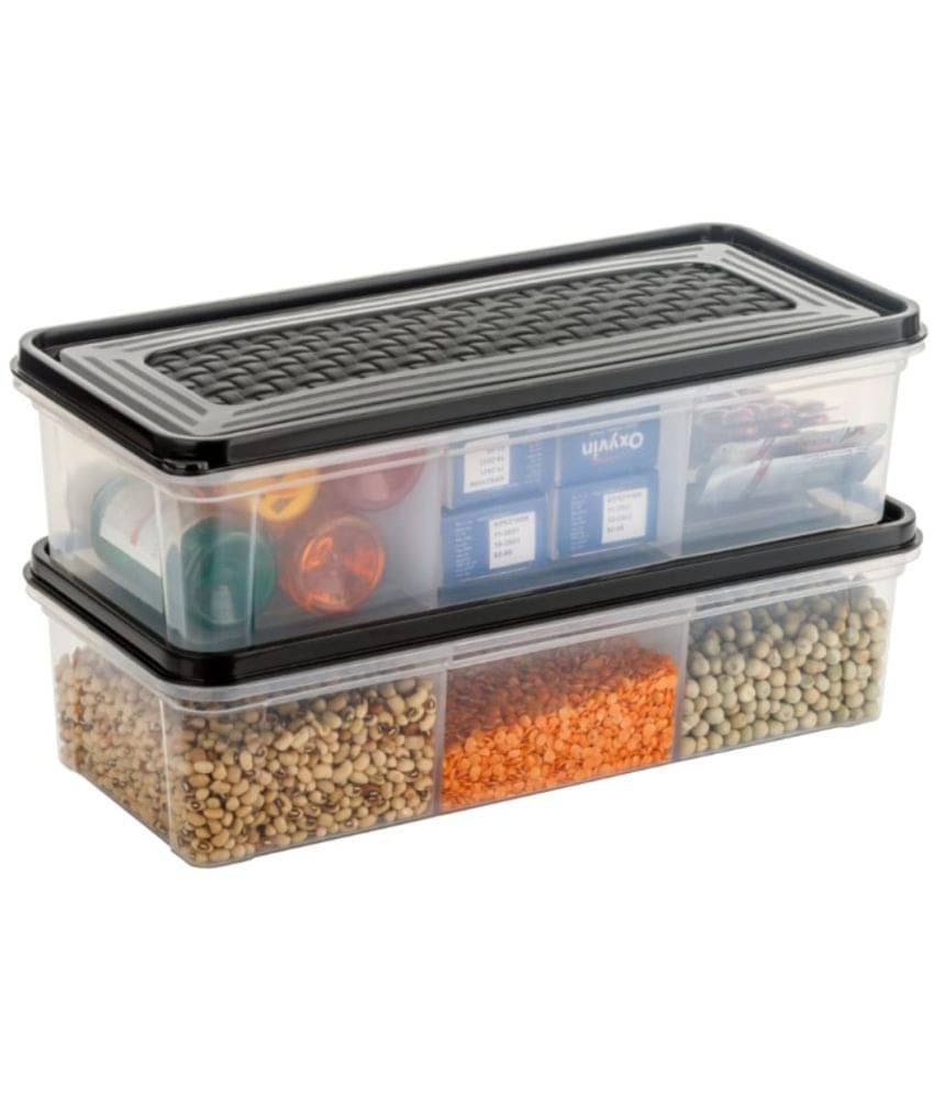     			MAGICSPOON Medicine Pill Box Polyproplene Black Spice Container ( Set of 2 )