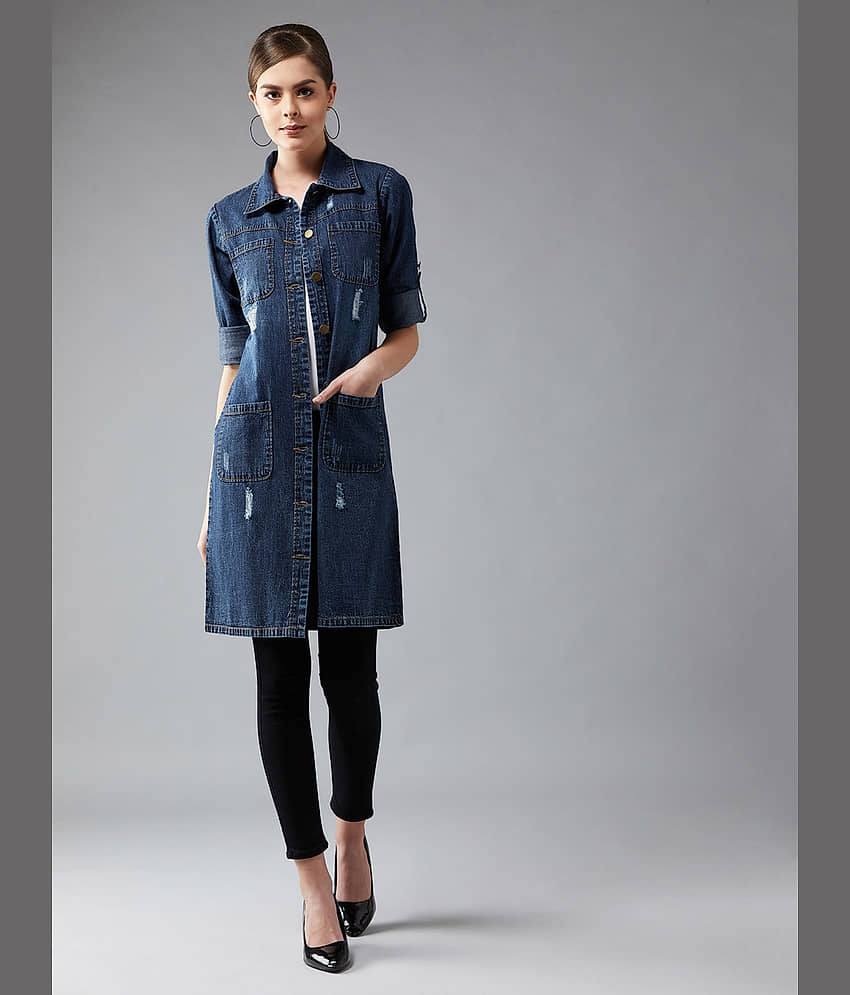 Miss Chase - Cotton Navy Over coats - Jackets & Coats | Buy online on ZillyBuy