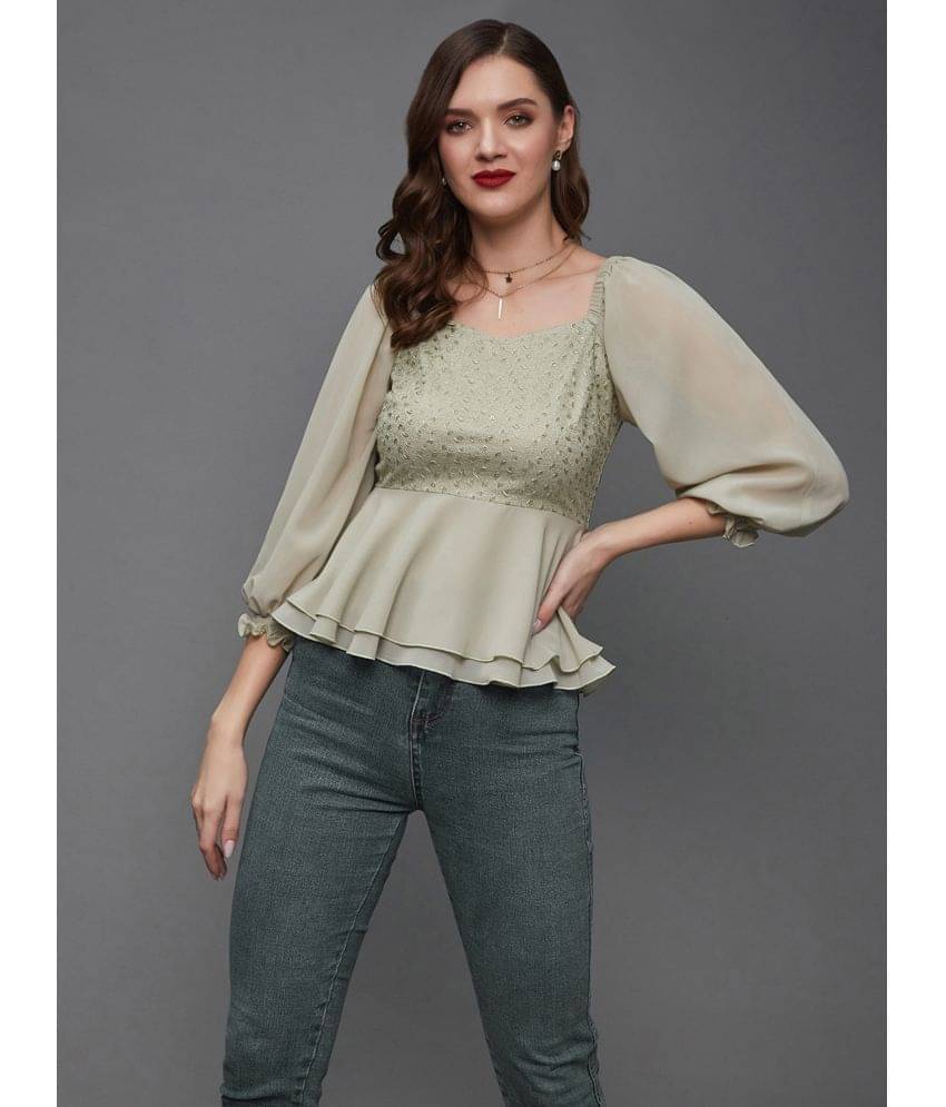 Miss Chase Green Georgette Women's Regular Top ( Pack of 1 ) Miss Chase Green Georgette Women's Regular Top ( Pack of 1 )