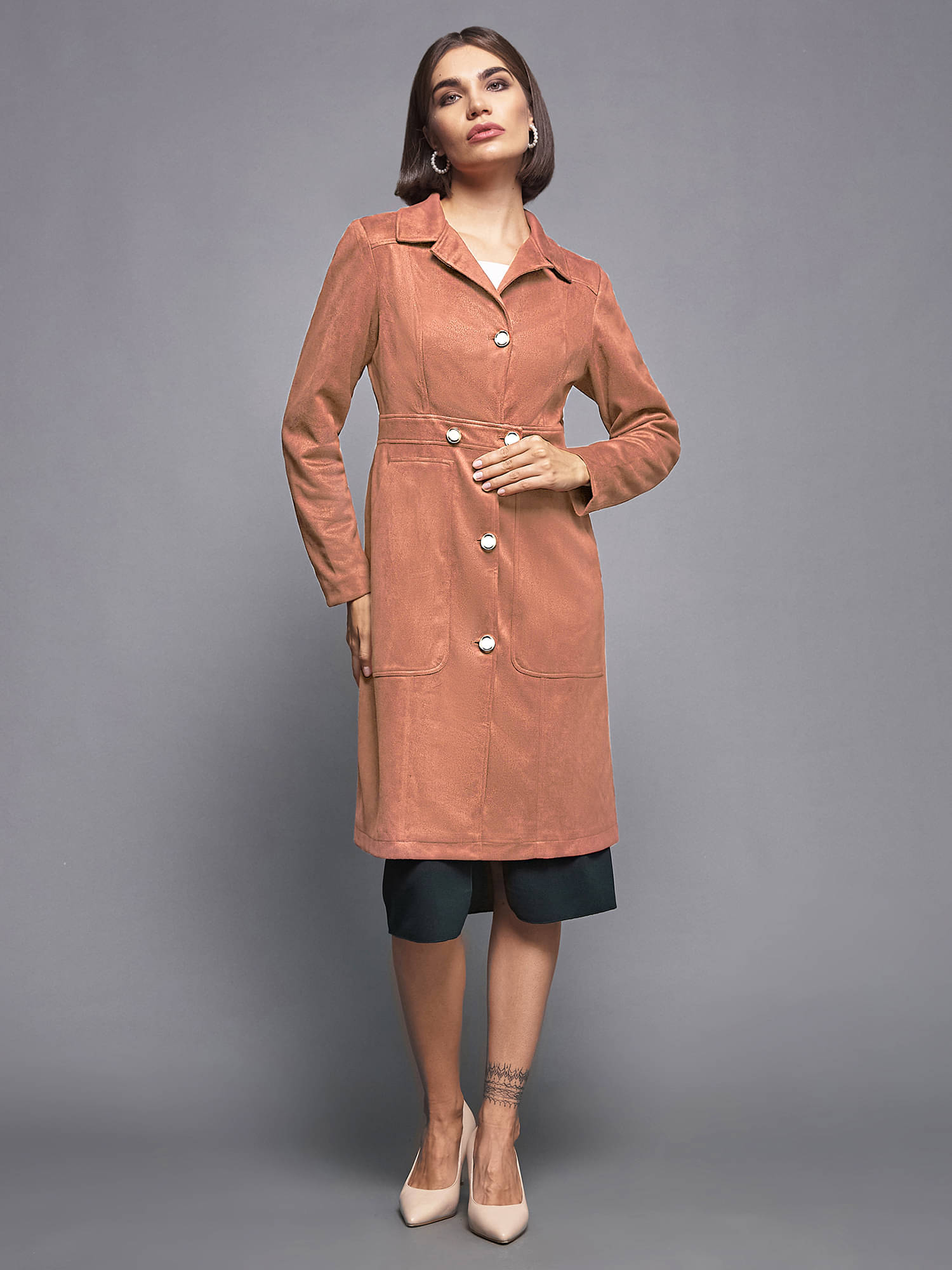     			Miss Chase - Polyester Peach Jackets