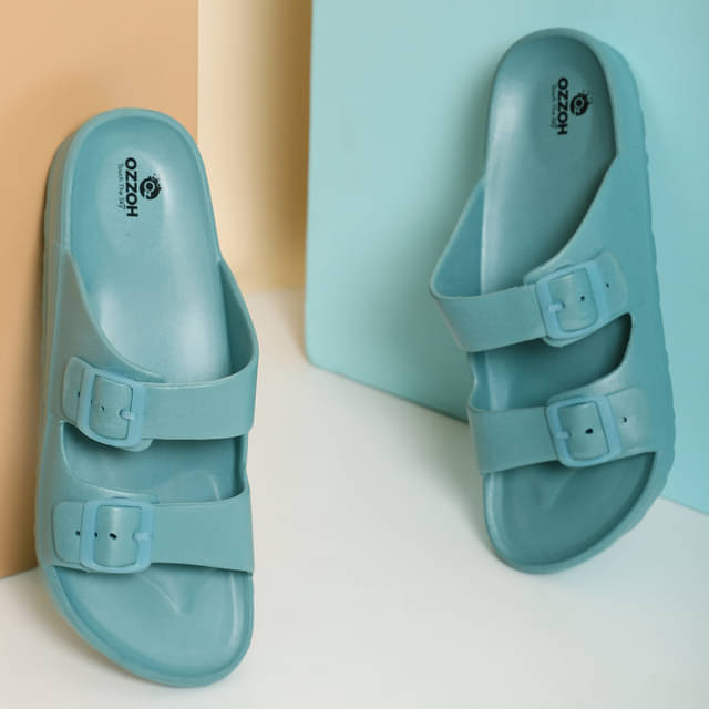     			OZZOH Blue Men's Slide Flip Flop