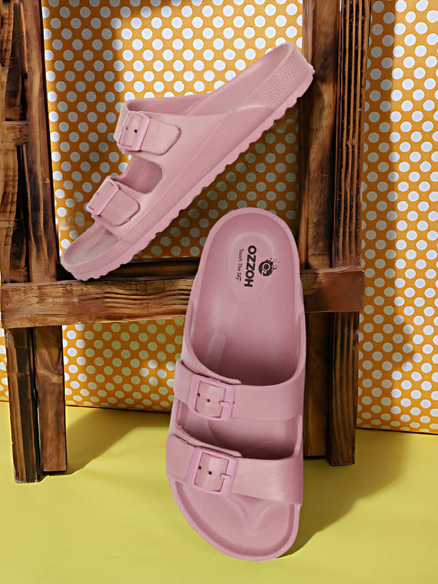 OZZOH Pink Women's Slide Flip Flop OZZOH Pink Women's Slide Flip Flop