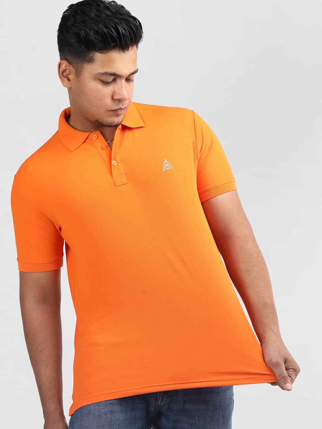 PROPERSEVEN Pack of 1 Polyester Regular Fit Solid Half Sleeves Men's Polo T Shirt ( Orange ) PROPERSEVEN Pack of 1 Polyester Regular Fit Solid Half Sleeves Men's Polo T Shirt ( Orange )
