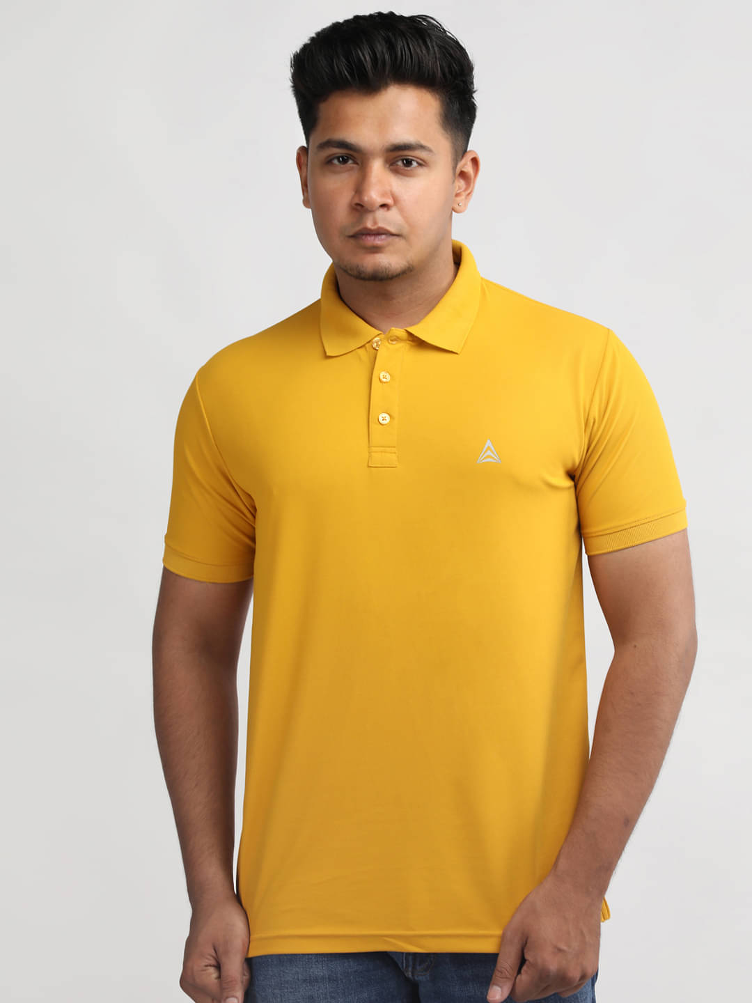 PROPERSEVEN Pack of 1 Polyester Regular Fit Solid Half Sleeves Men's Polo T Shirt ( Mustard ) PROPERSEVEN Pack of 1 Polyester Regular Fit Solid Half Sleeves Men's Polo T Shirt ( Mustard )