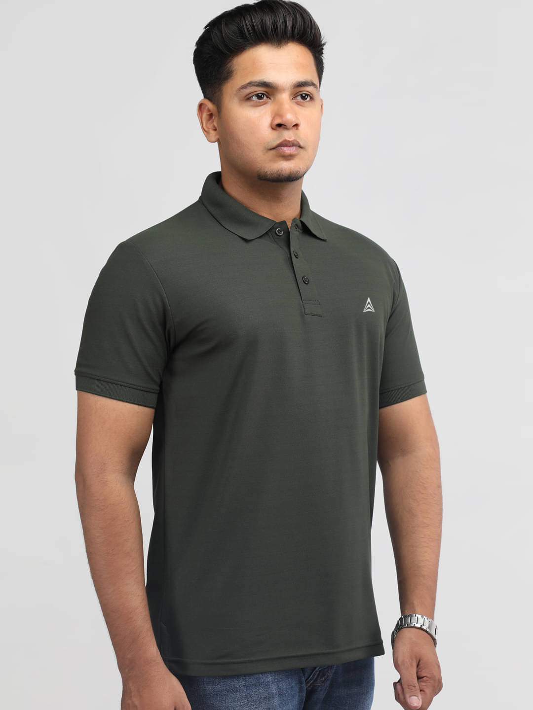 PROPERSEVEN Pack of 1 Polyester Regular Fit Solid Half Sleeves Men's Polo T Shirt ( Olive ) PROPERSEVEN Pack of 1 Polyester Regular Fit Solid Half Sleeves Men's Polo T Shirt ( Olive )