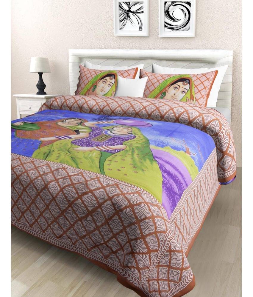Poorak Cotton 1 Double Bedsheet with 2 Pillow Covers ( Brown ) Poorak Cotton 1 Double Bedsheet with 2 Pillow Covers ( Brown )