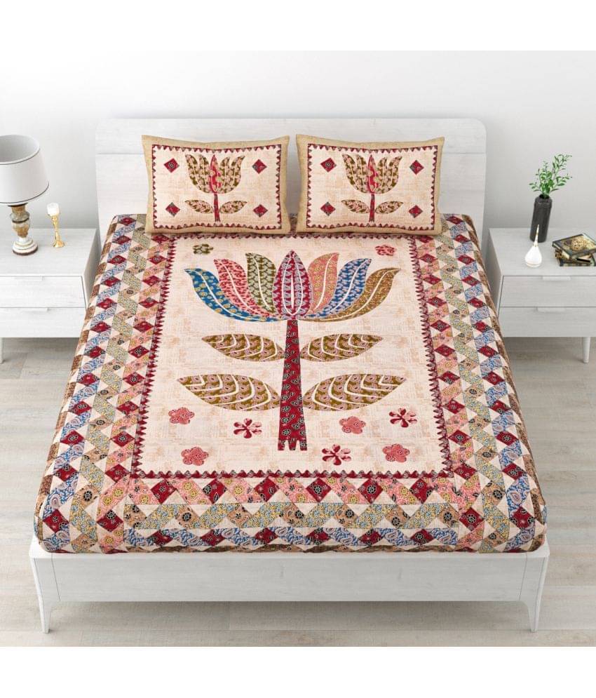 Poorak Cotton 1 Double Bedsheet with 2 Pillow Covers ( Multicolor ) Poorak Cotton 1 Double Bedsheet with 2 Pillow Covers ( Multicolor )