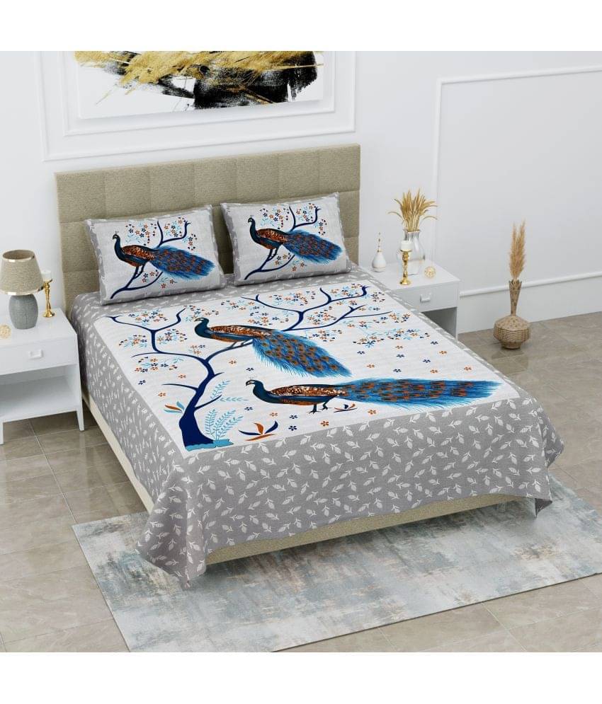 Poorak Cotton 1 Double Bedsheet with 2 Pillow Covers ( Blue ) Poorak Cotton 1 Double Bedsheet with 2 Pillow Covers ( Blue )