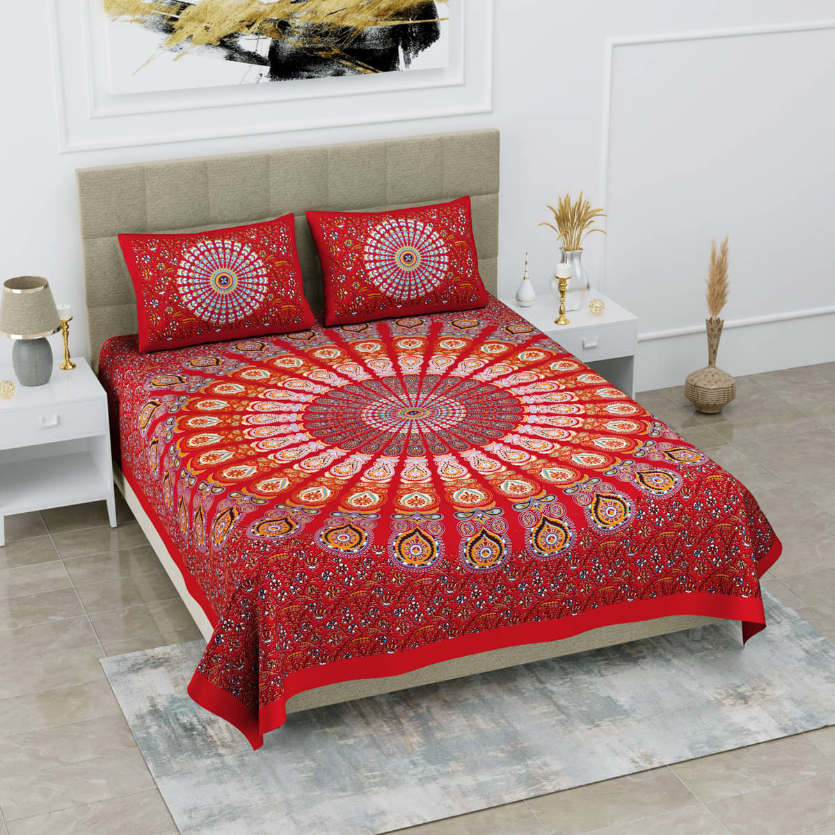 Poorak Cotton 1 Double Bedsheet with 2 Pillow Covers ( Maroon ) Poorak Cotton 1 Double Bedsheet with 2 Pillow Covers ( Maroon )