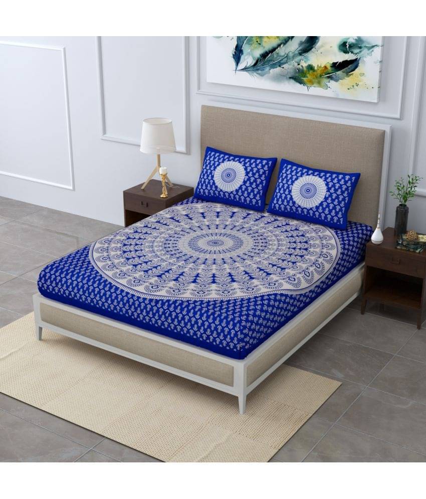 Poorak Cotton 1 Double Bedsheet with 2 Pillow Covers ( Blue ) Poorak Cotton 1 Double Bedsheet with 2 Pillow Covers ( Blue )