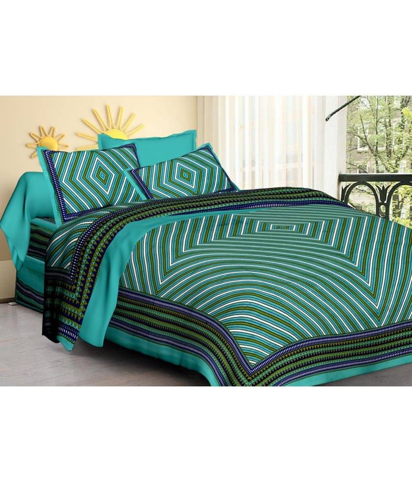 Poorak Cotton 1 Double Bedsheet with 2 Pillow Covers ( Green ) Poorak Cotton 1 Double Bedsheet with 2 Pillow Covers ( Green )