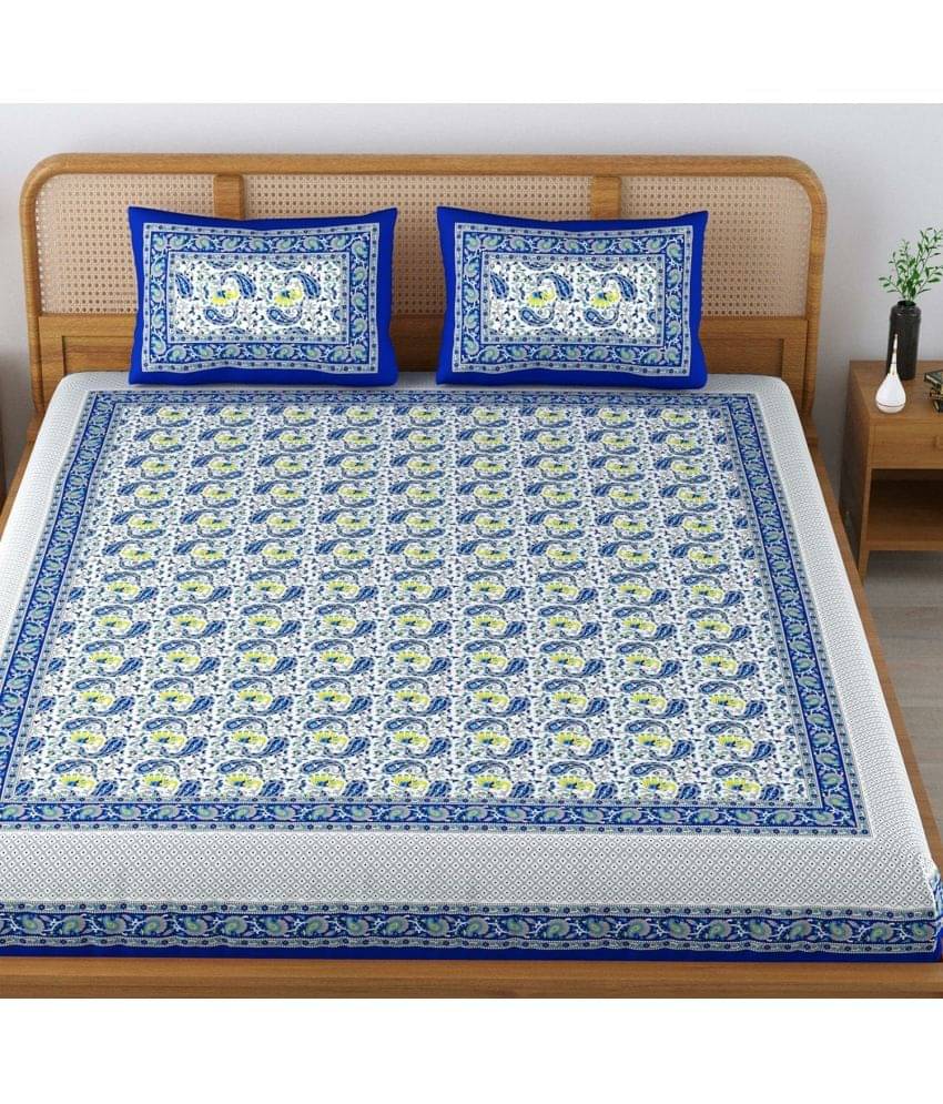 Poorak Cotton 1 Double Bedsheet with 2 Pillow Covers ( Blue ) Poorak Cotton 1 Double Bedsheet with 2 Pillow Covers ( Blue )