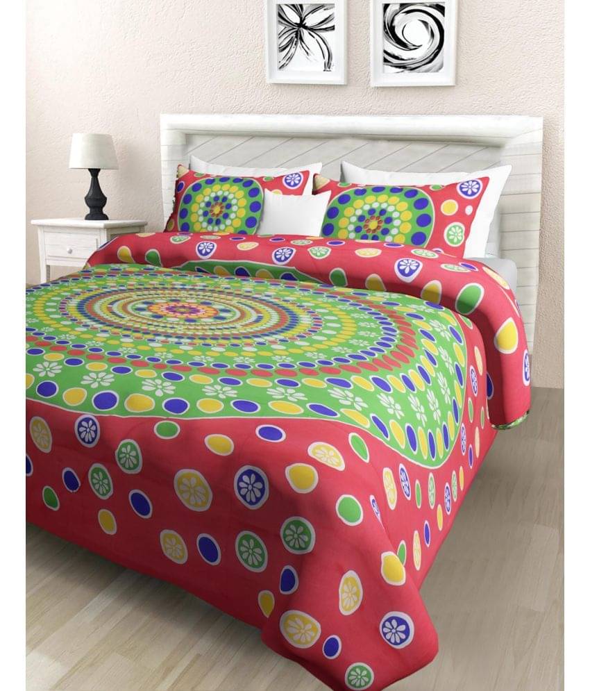 Poorak Cotton 1 Double Bedsheet with 2 Pillow Covers ( Red ) Poorak Cotton 1 Double Bedsheet with 2 Pillow Covers ( Red )