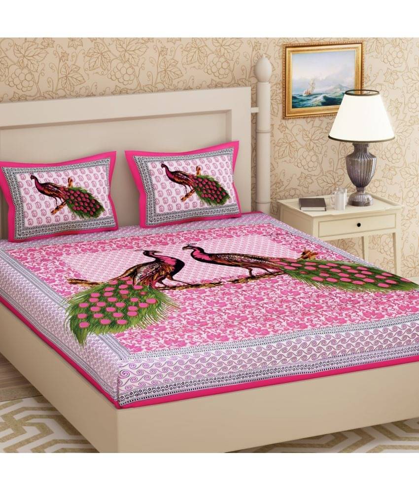 Poorak Cotton 1 Double Bedsheet with 2 Pillow Covers ( Pink ) Poorak Cotton 1 Double Bedsheet with 2 Pillow Covers ( Pink )