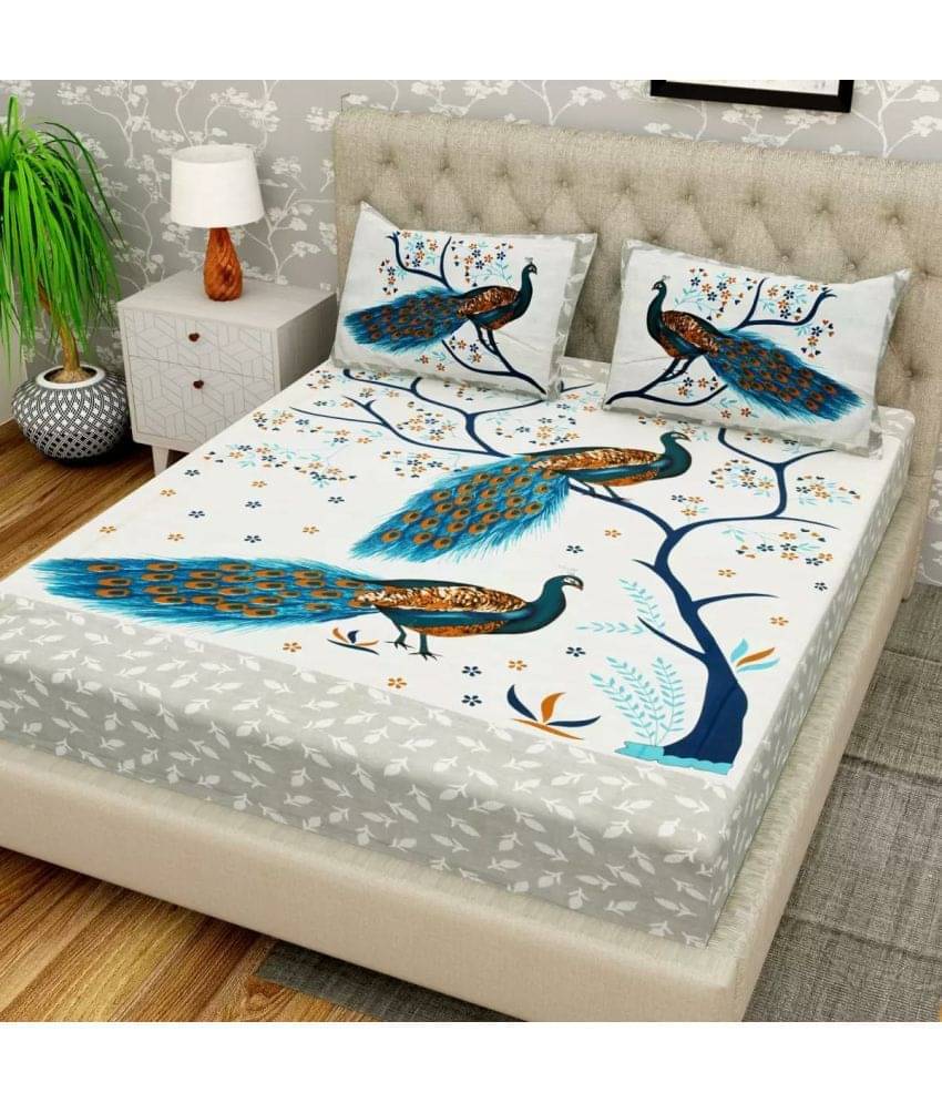 Poorak Cotton 1 Double Bedsheet with 2 Pillow Covers ( Blue ) Poorak Cotton 1 Double Bedsheet with 2 Pillow Covers ( Blue )