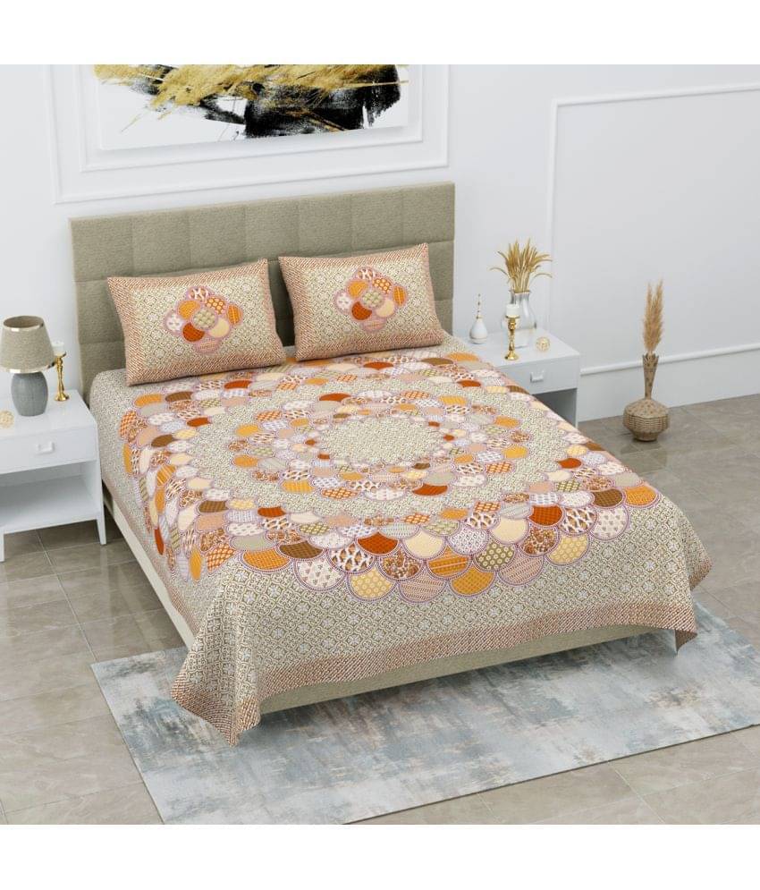     			Poorak Cotton 1 Double Bedsheet with 2 Pillow Covers ( Brown )