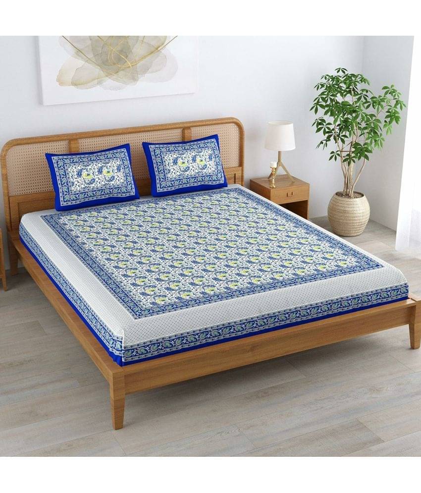 Poorak Cotton 1 Double Bedsheet with 2 Pillow Covers ( Blue ) Poorak Cotton 1 Double Bedsheet with 2 Pillow Covers ( Blue )