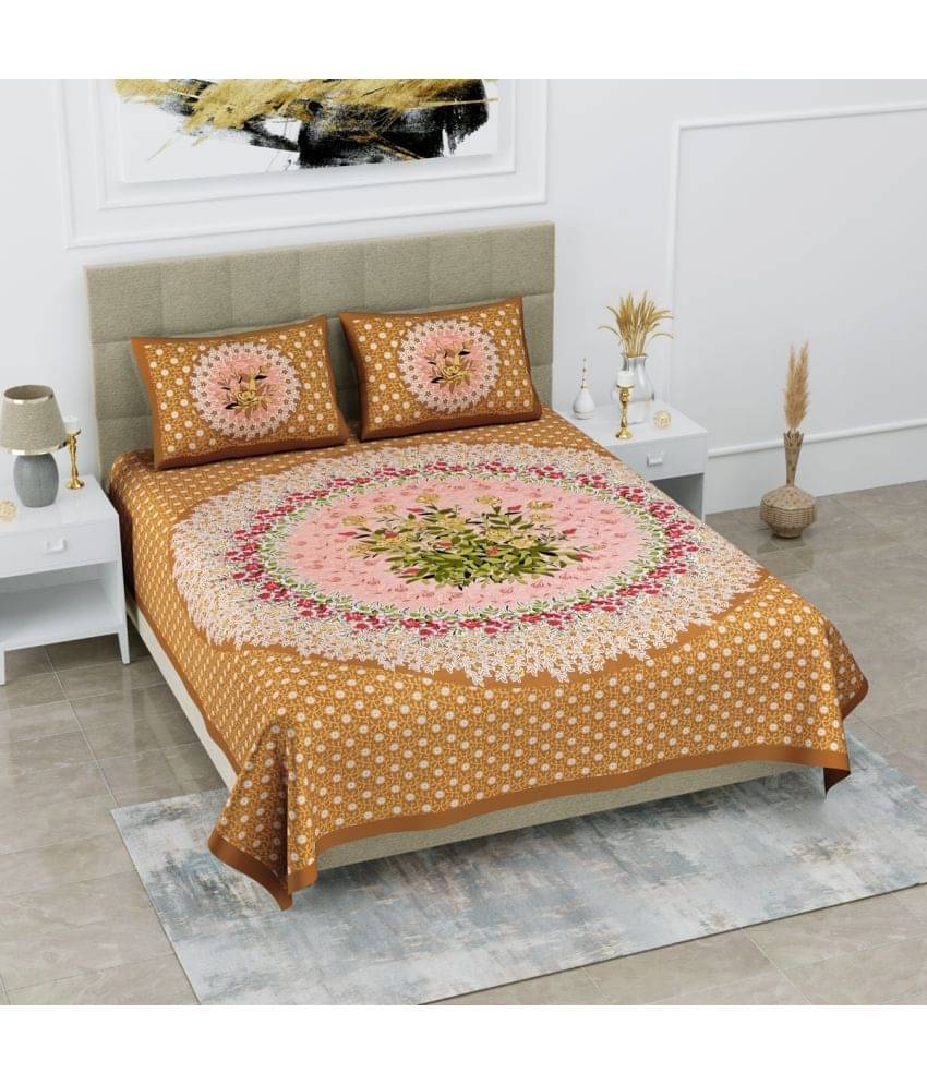 Poorak Cotton 1 Double Bedsheet with 2 Pillow Covers ( Brown ) Poorak Cotton 1 Double Bedsheet with 2 Pillow Covers ( Brown )