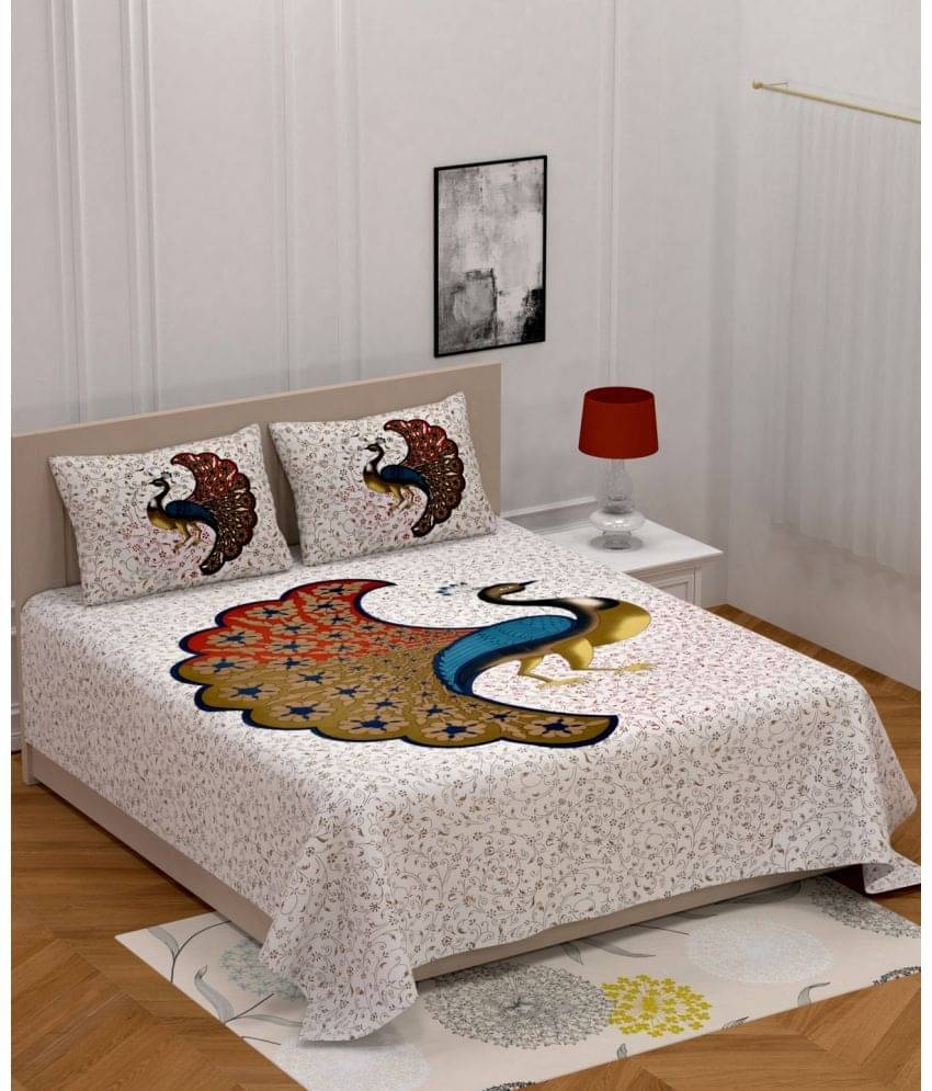     			Poorak Cotton 1 Double Bedsheet with 2 Pillow Covers ( Brown )